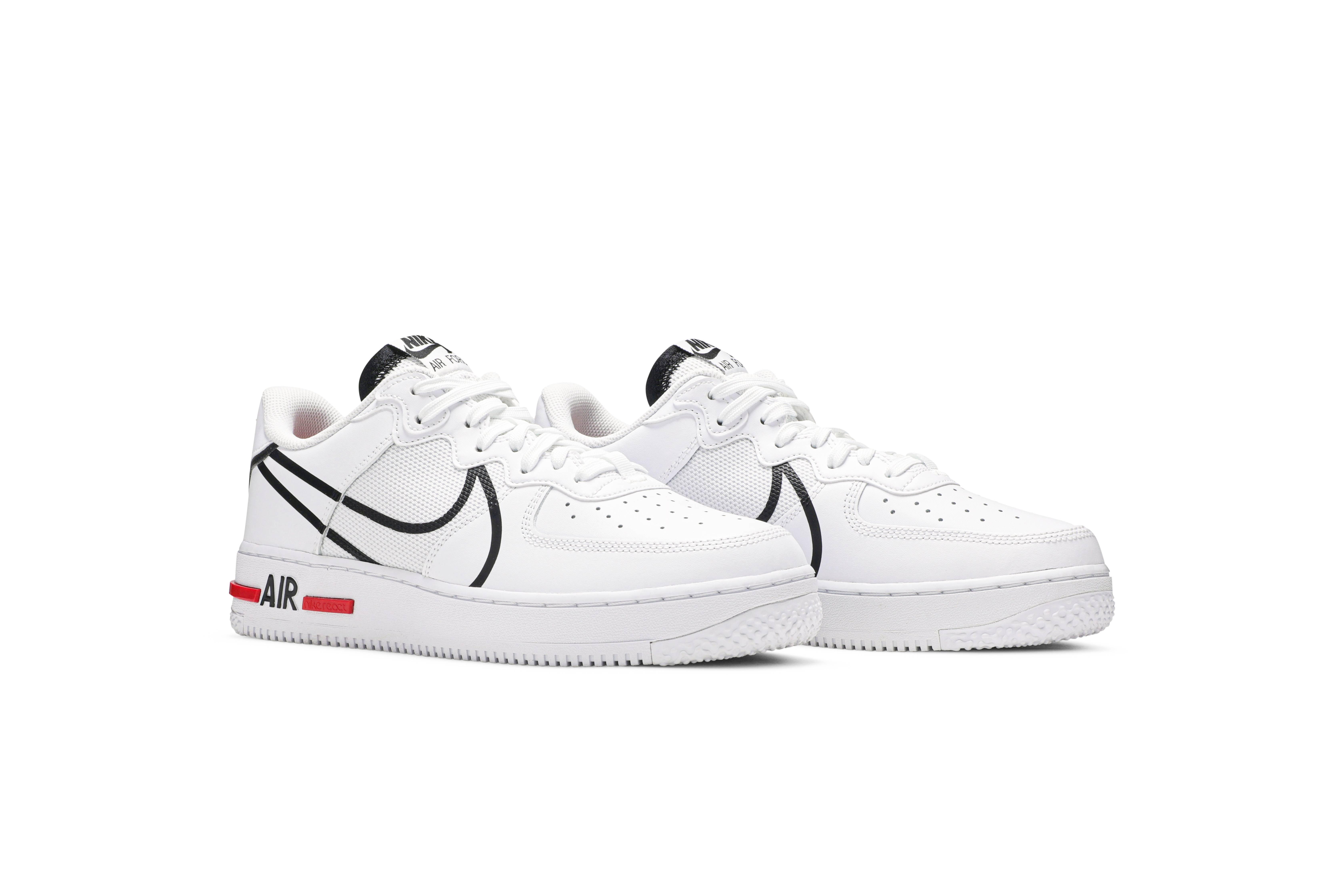 nike men's air force 1 react white sneaker