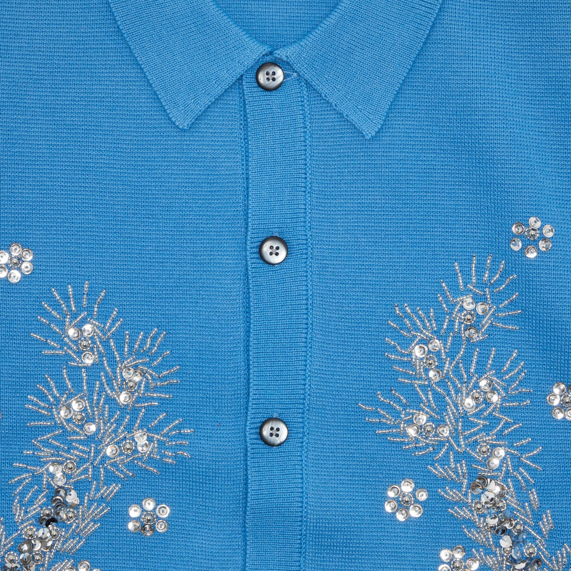 Supreme Beaded Appliqu Cardigan 'bright Blue' for Men | Lyst