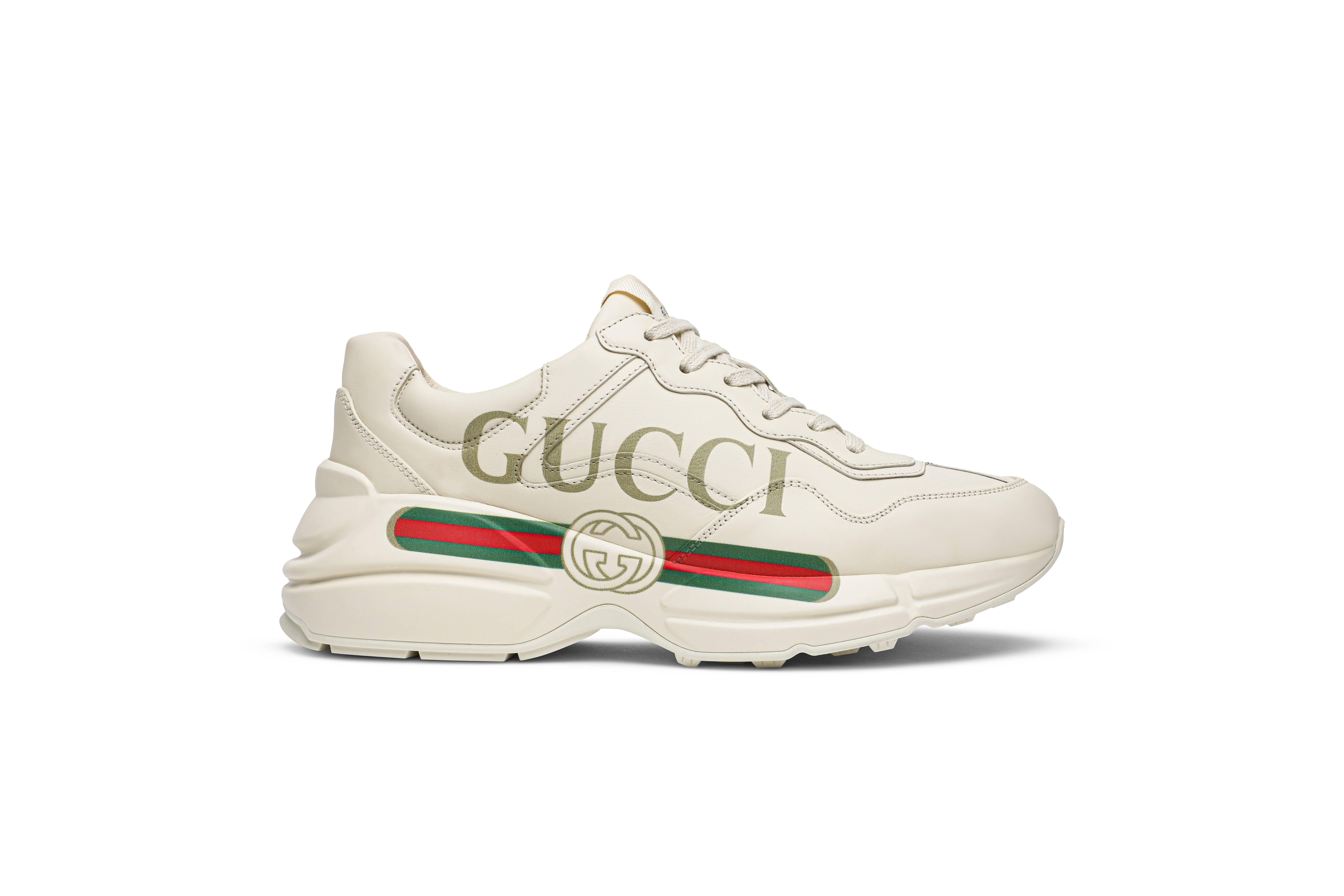 Gucci Rhyton Logo Leather Sneakers in 