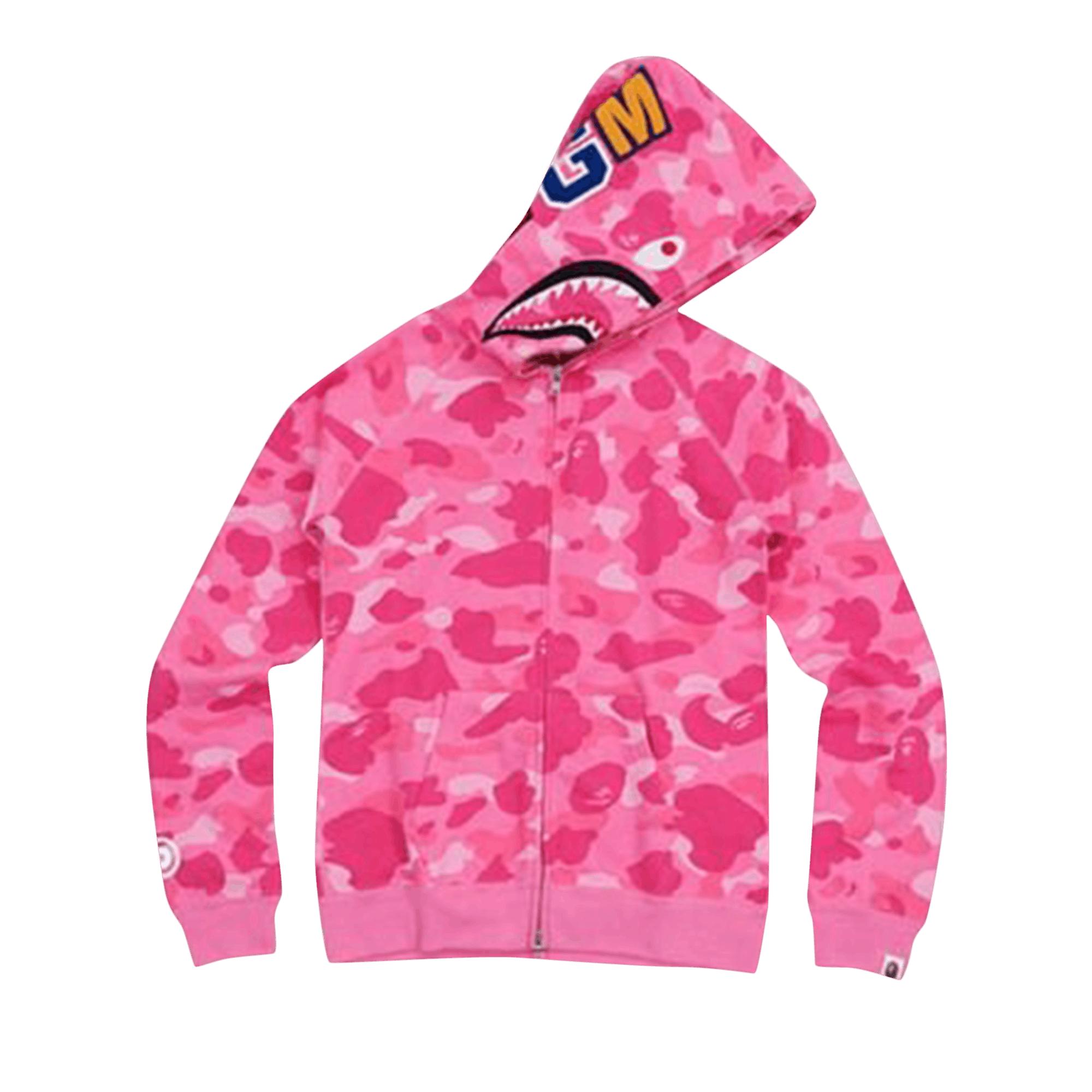 A Bathing Ape Abc Camo Shark Full Zip Hoodie 'pink' for Men | Lyst