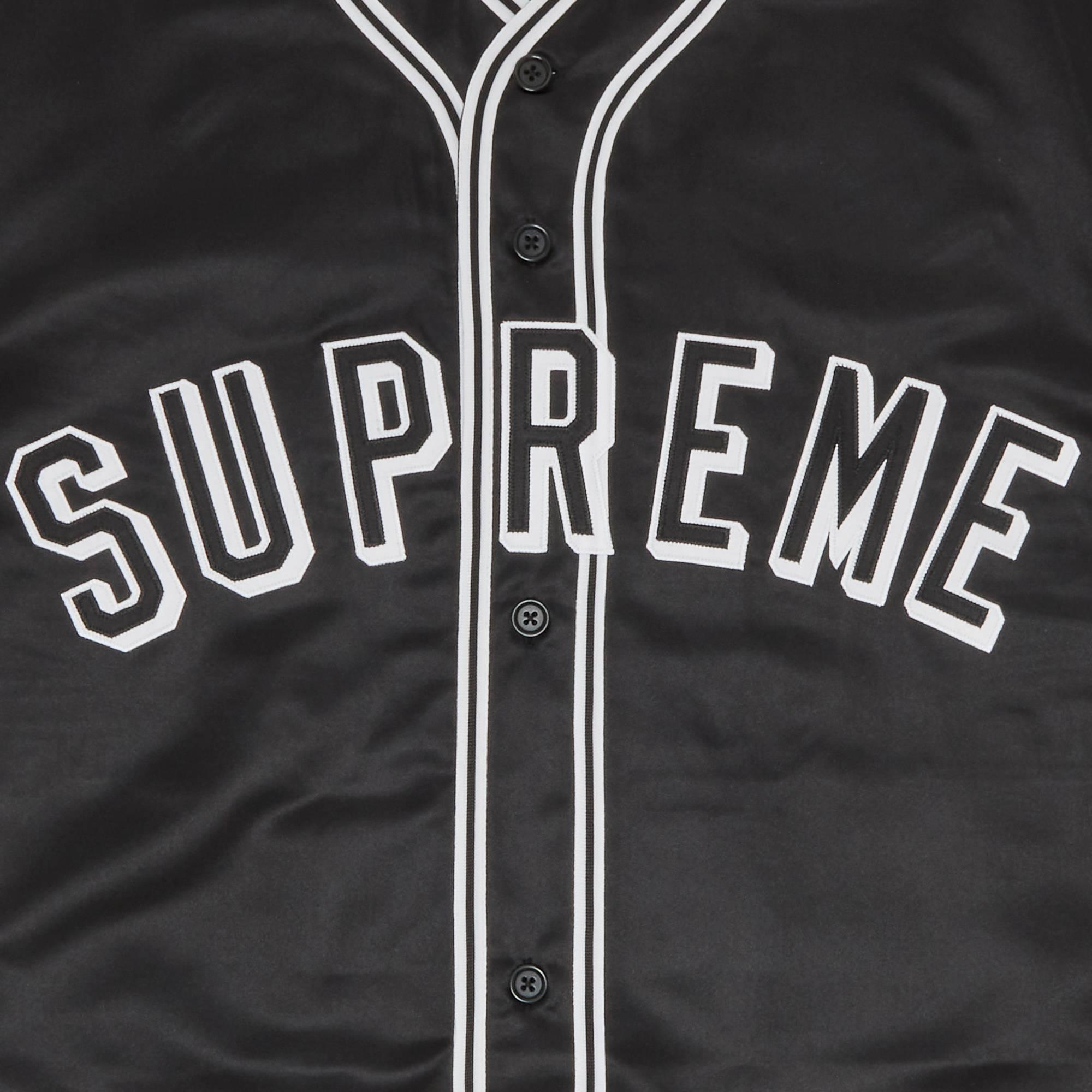 Supreme X Mitchell & Ness Satin Baseball Jersey 'black' for Men | Lyst