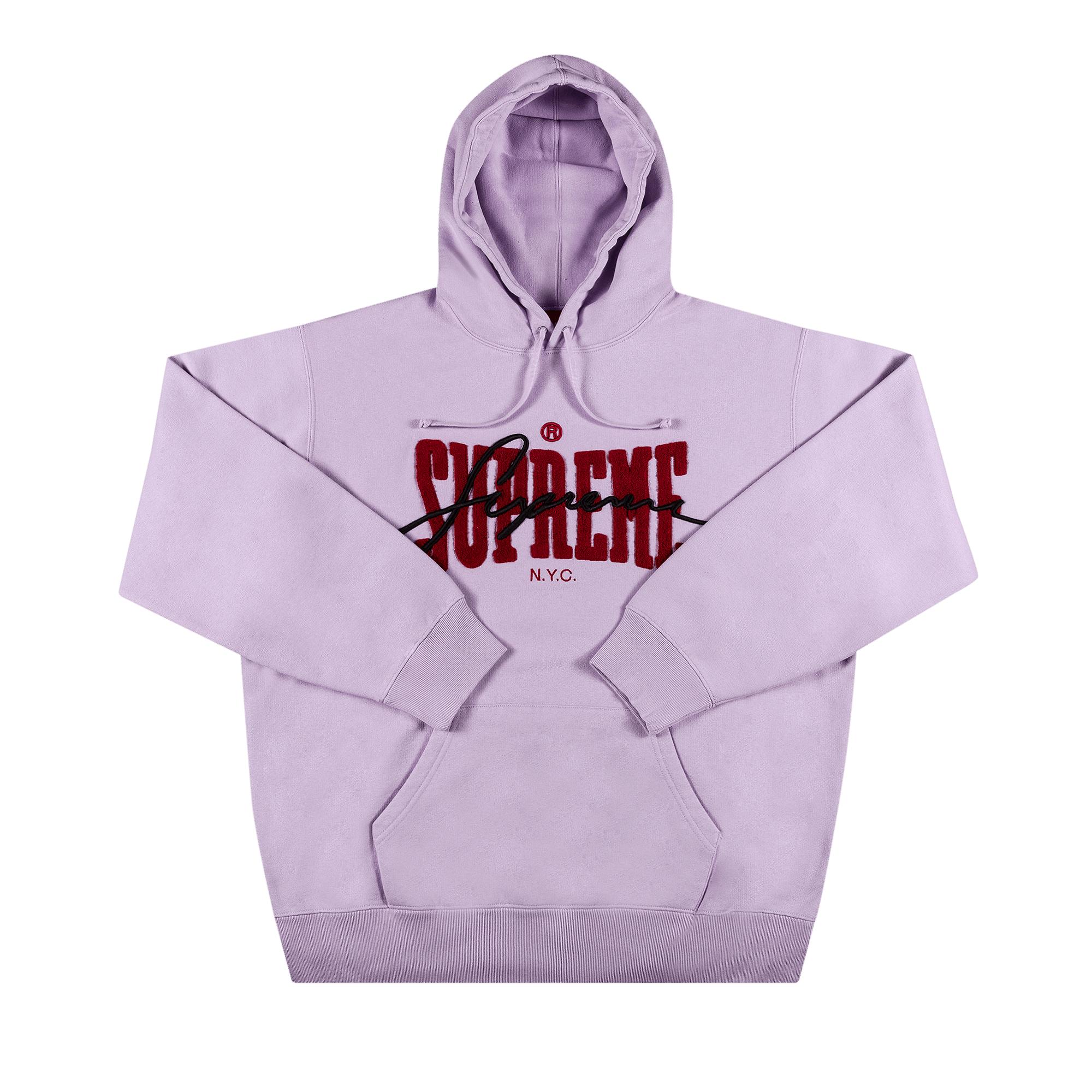 Supreme Embroidered Chenille Hooded Sweatshirt 'pale Purple' for