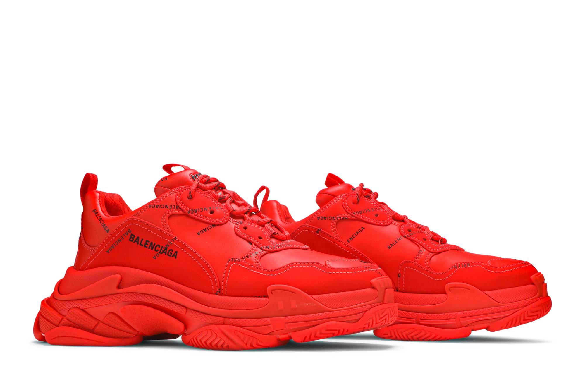 Balenciaga Triple S Sneaker 'allover Logo - Red' for Men | Lyst