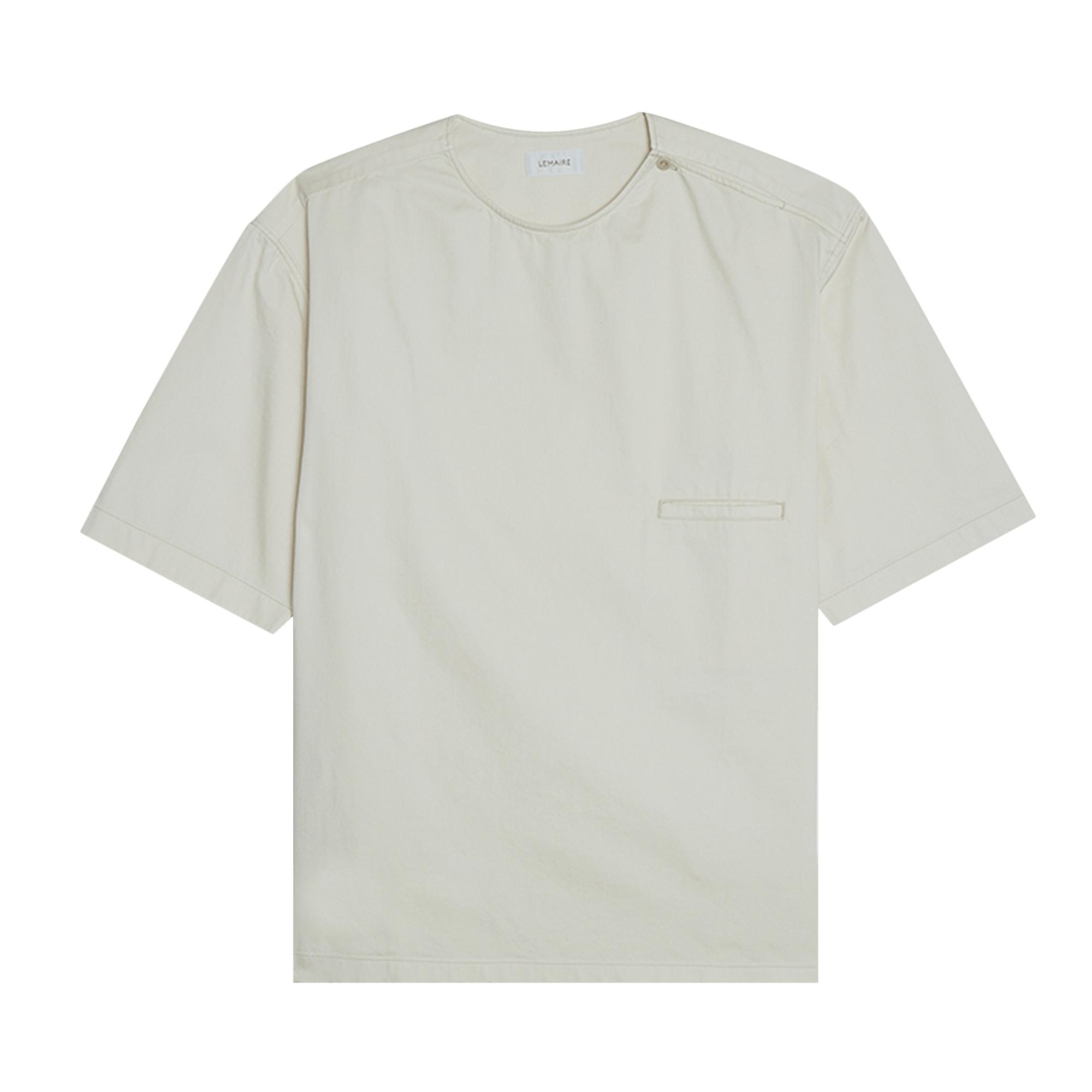 Lemaire Button Neck Shirt 'cream White' in Gray for Men | Lyst