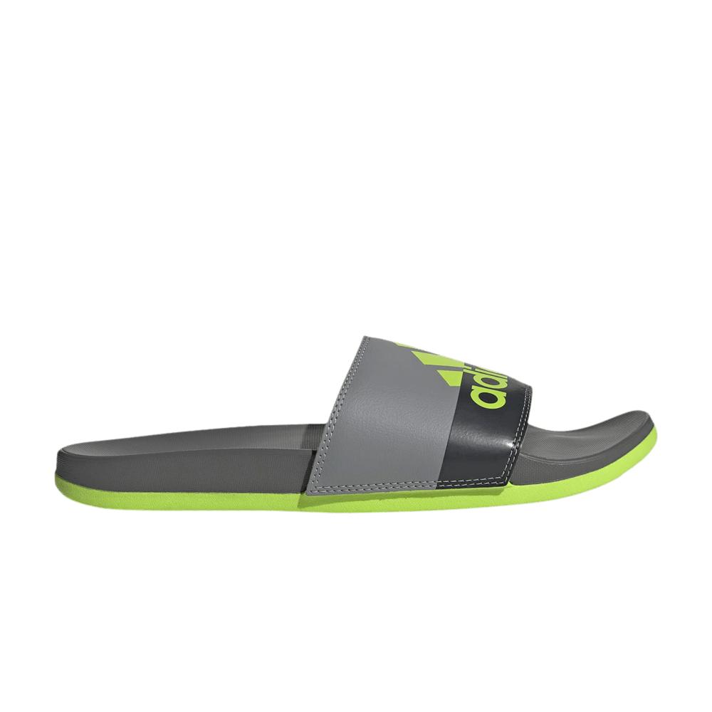 adidas Adilette Comfort Slide 'grey Semi Solar Slime' in Green for Men |  Lyst