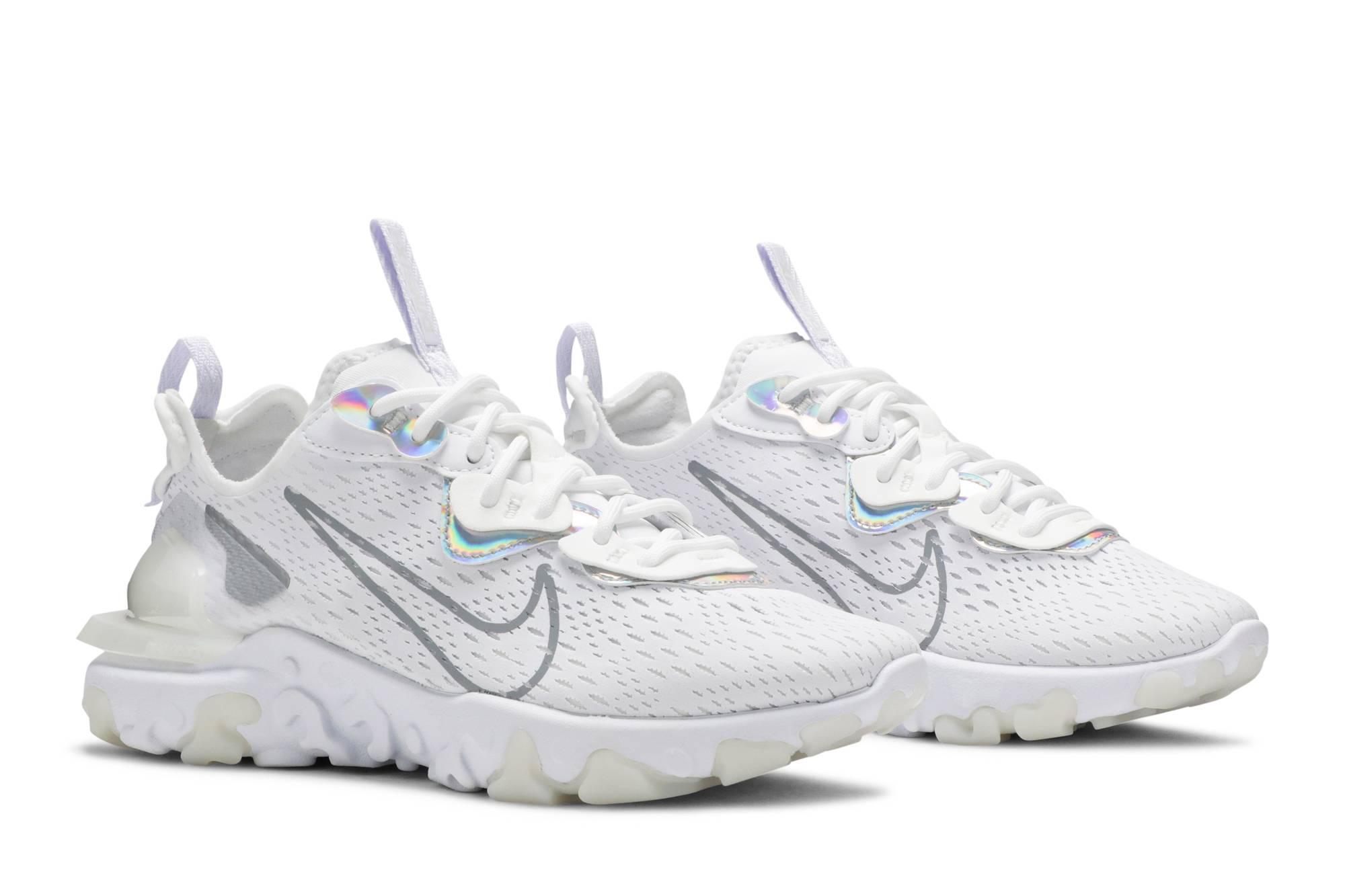 nike react vision trainers in off white and multi brights