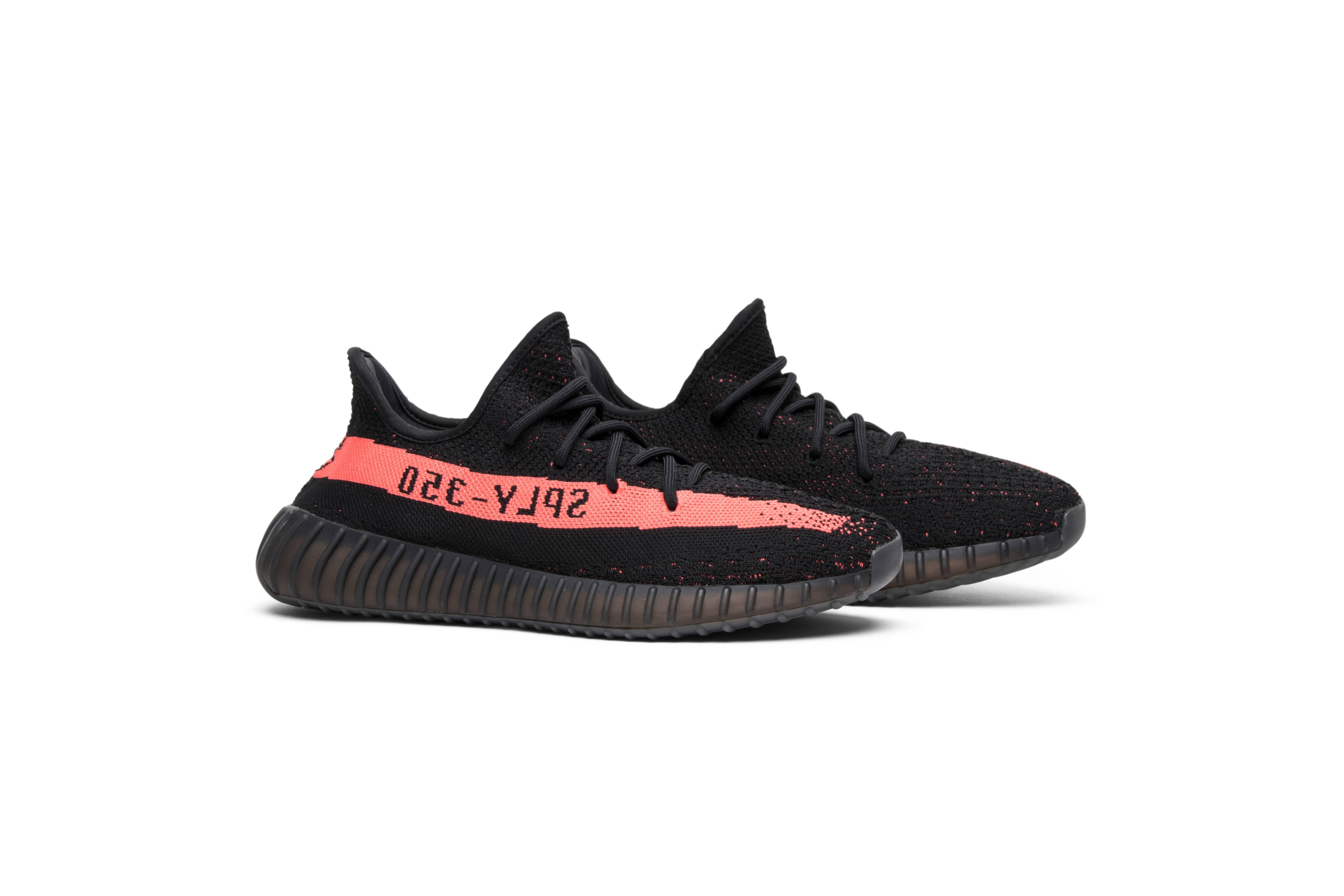 adidas yeezy boost 350 v2 black red size 9.5