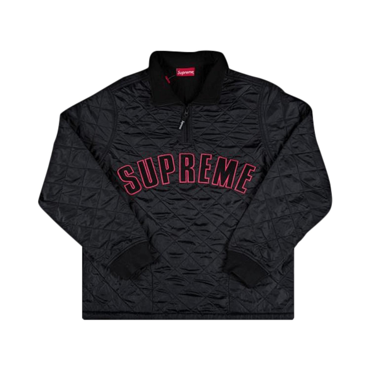 Supreme Arc Logo Quilted Half Zip Pullover 'black' for Men | Lyst