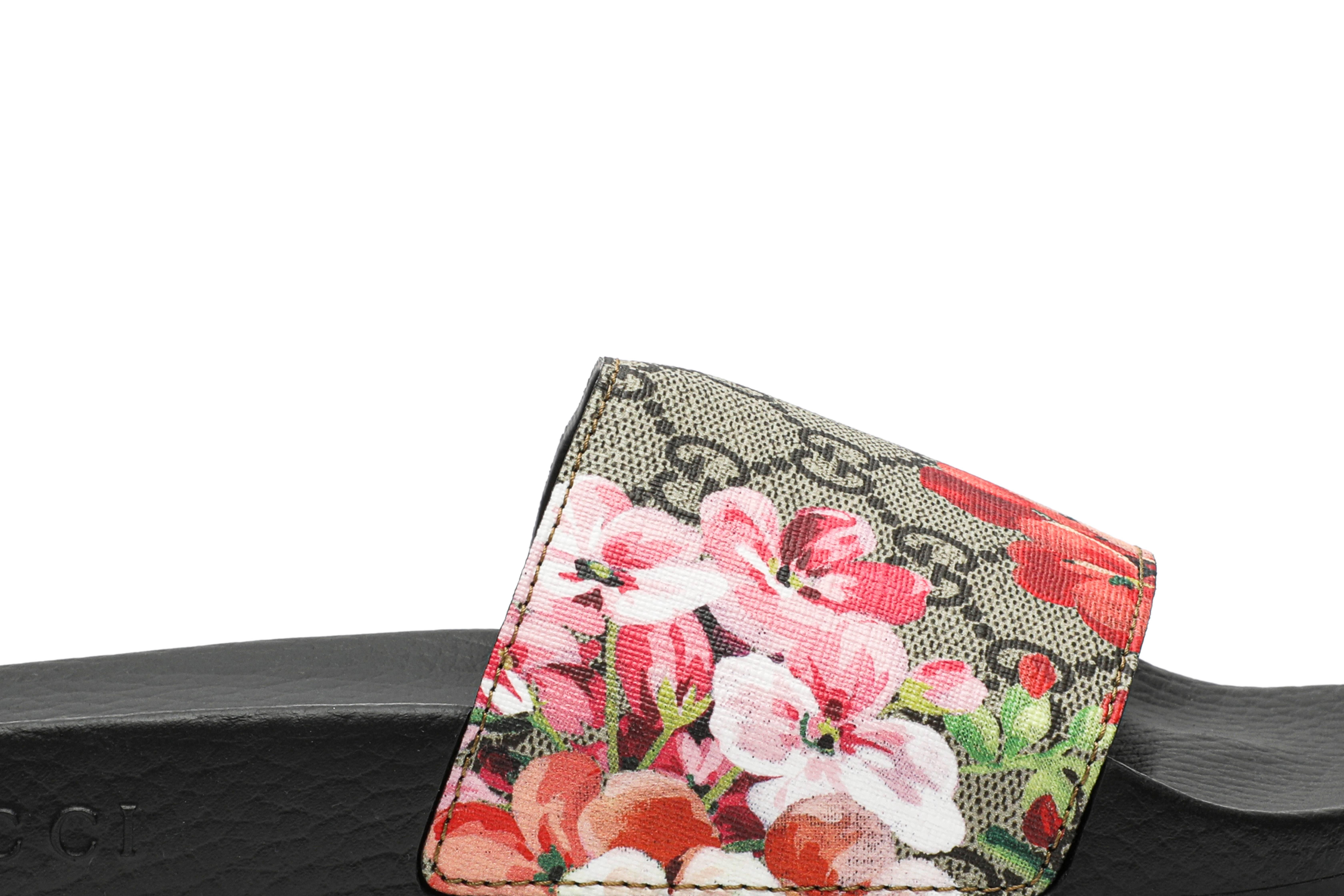 gucci gg blooms supreme slide sandal women's