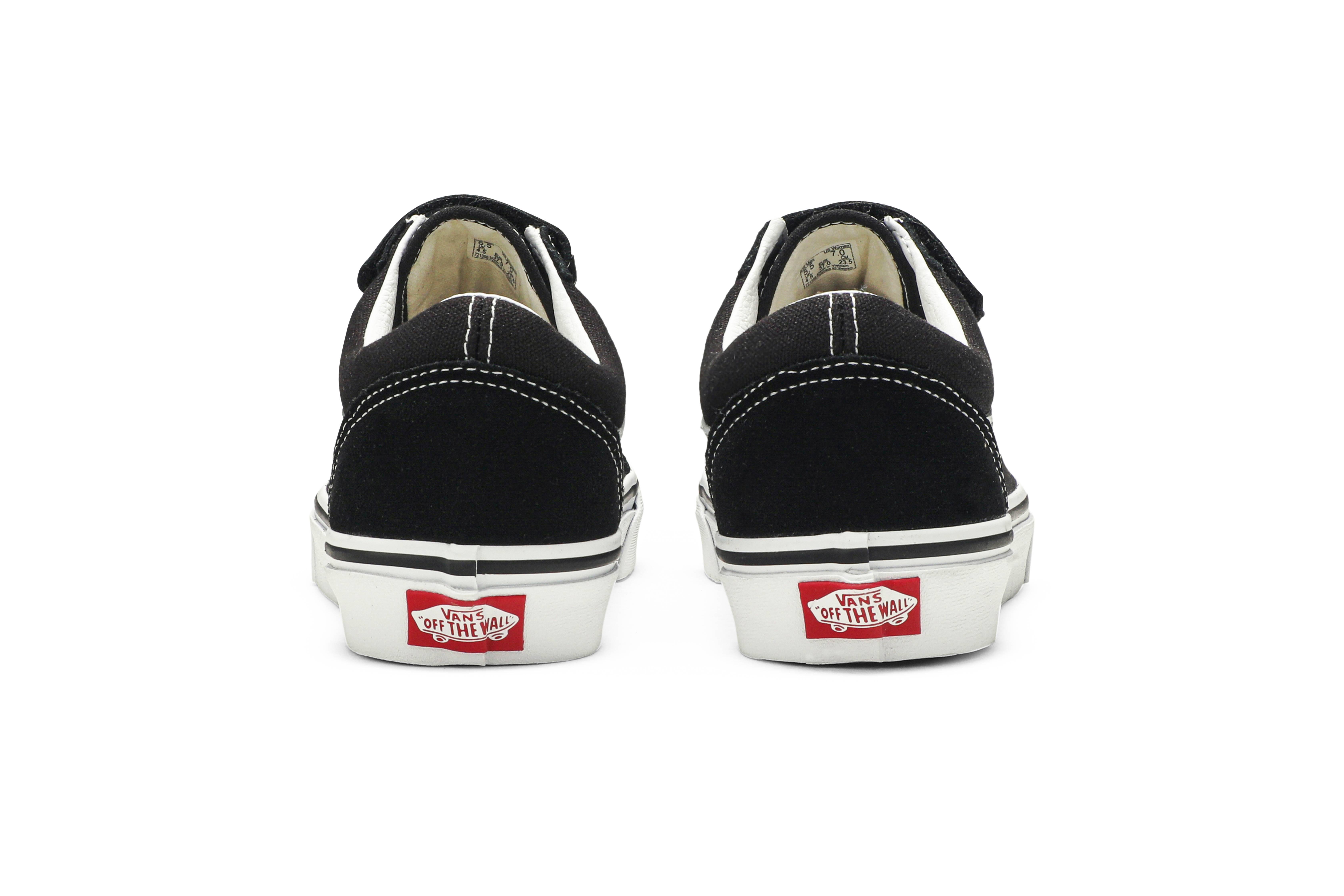 vans black and white velcro