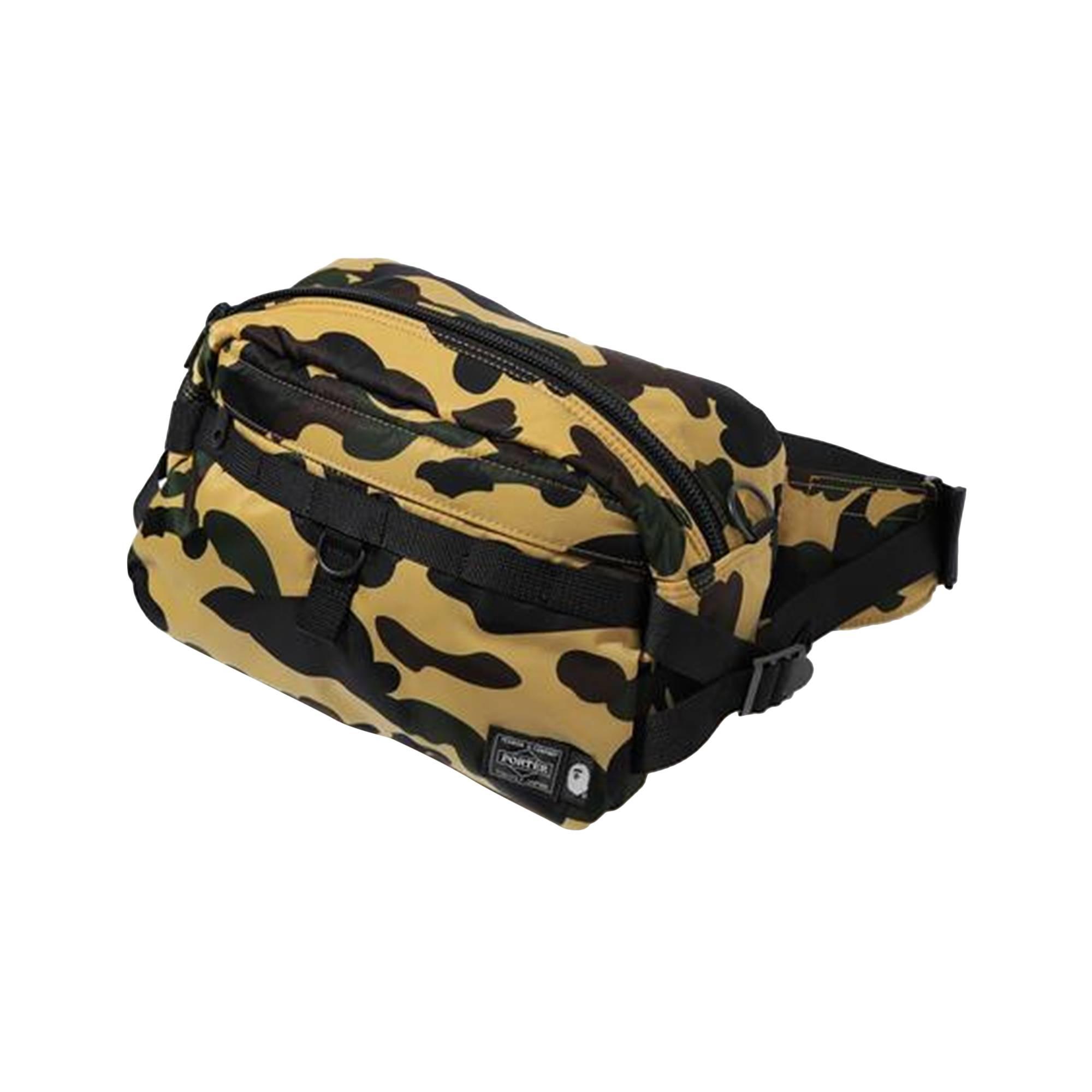 A Bathing Ape X Porter Yoshida 1st Camo Waist Bag 'yellow' in