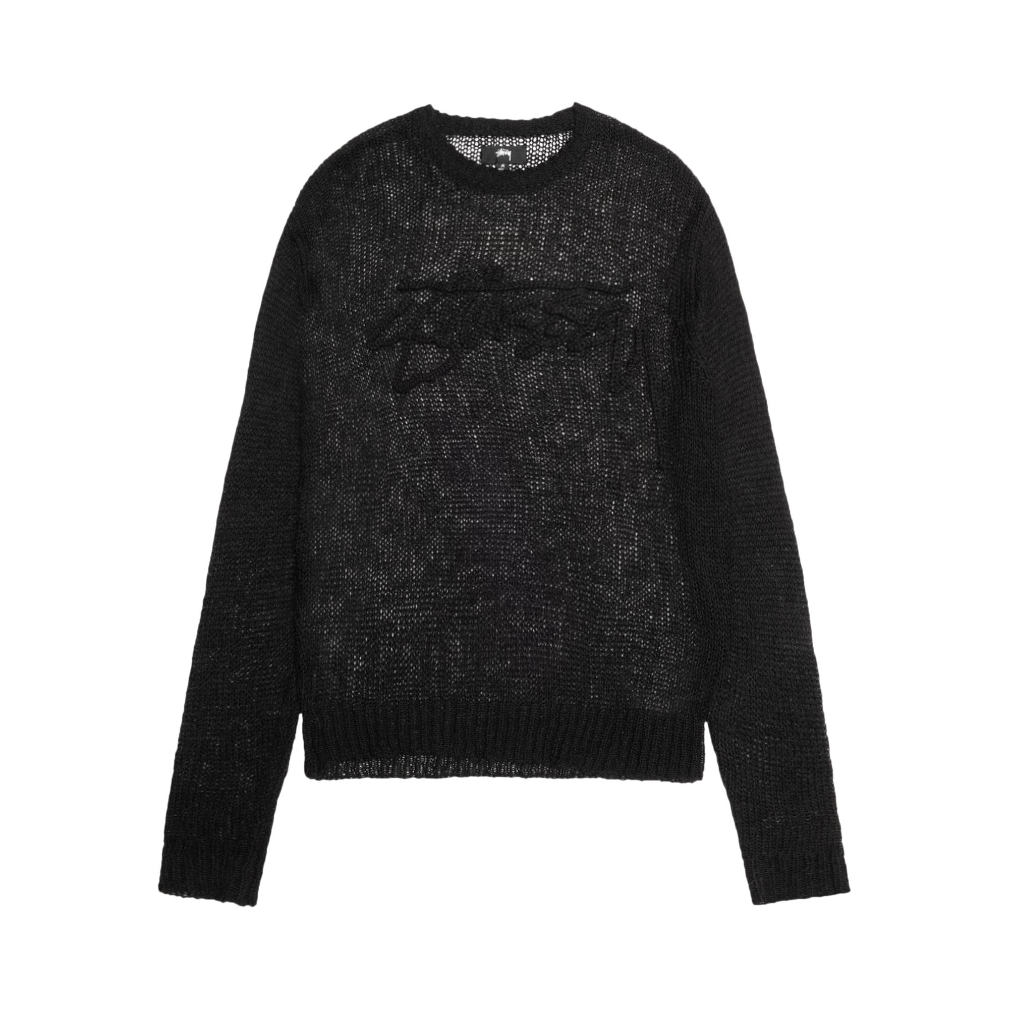 Stussy Loose Knit Logo Sweater 'black' for Men | Lyst