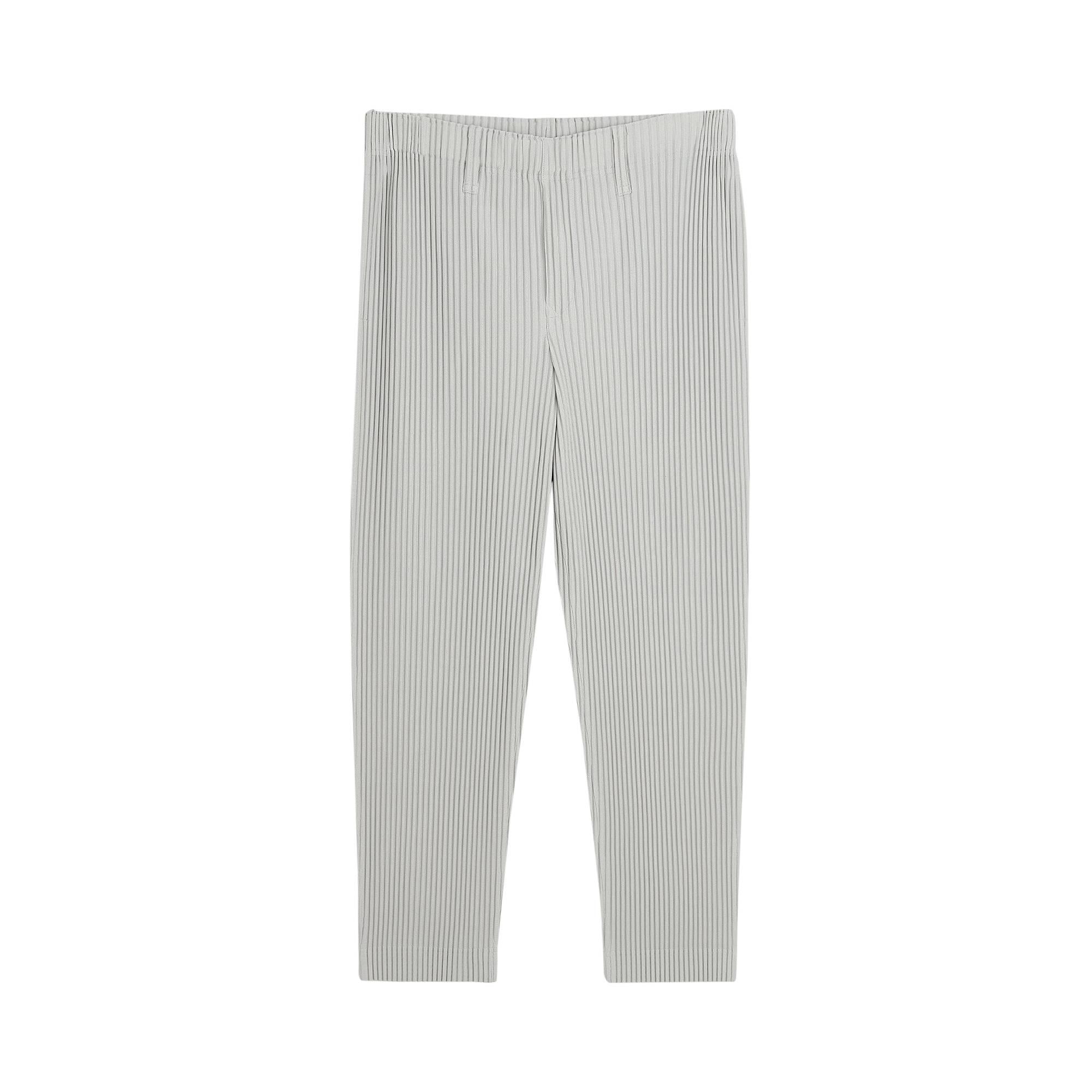 Homme Plissé Issey Miyake Basic Pleated Pants 'light Grey' in Gray