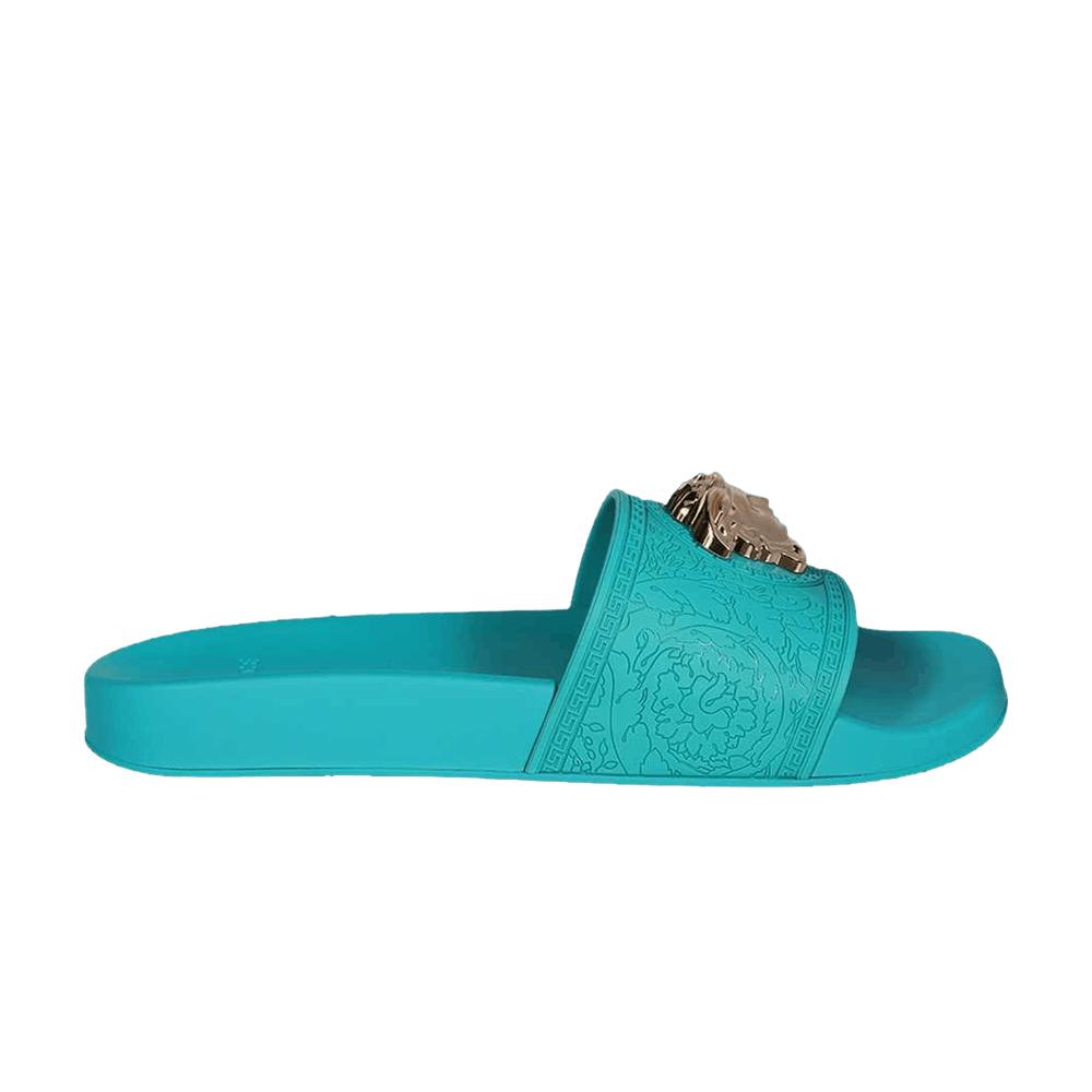 Versace Palazzo Pool Slides 'turquoise' in Blue | Lyst