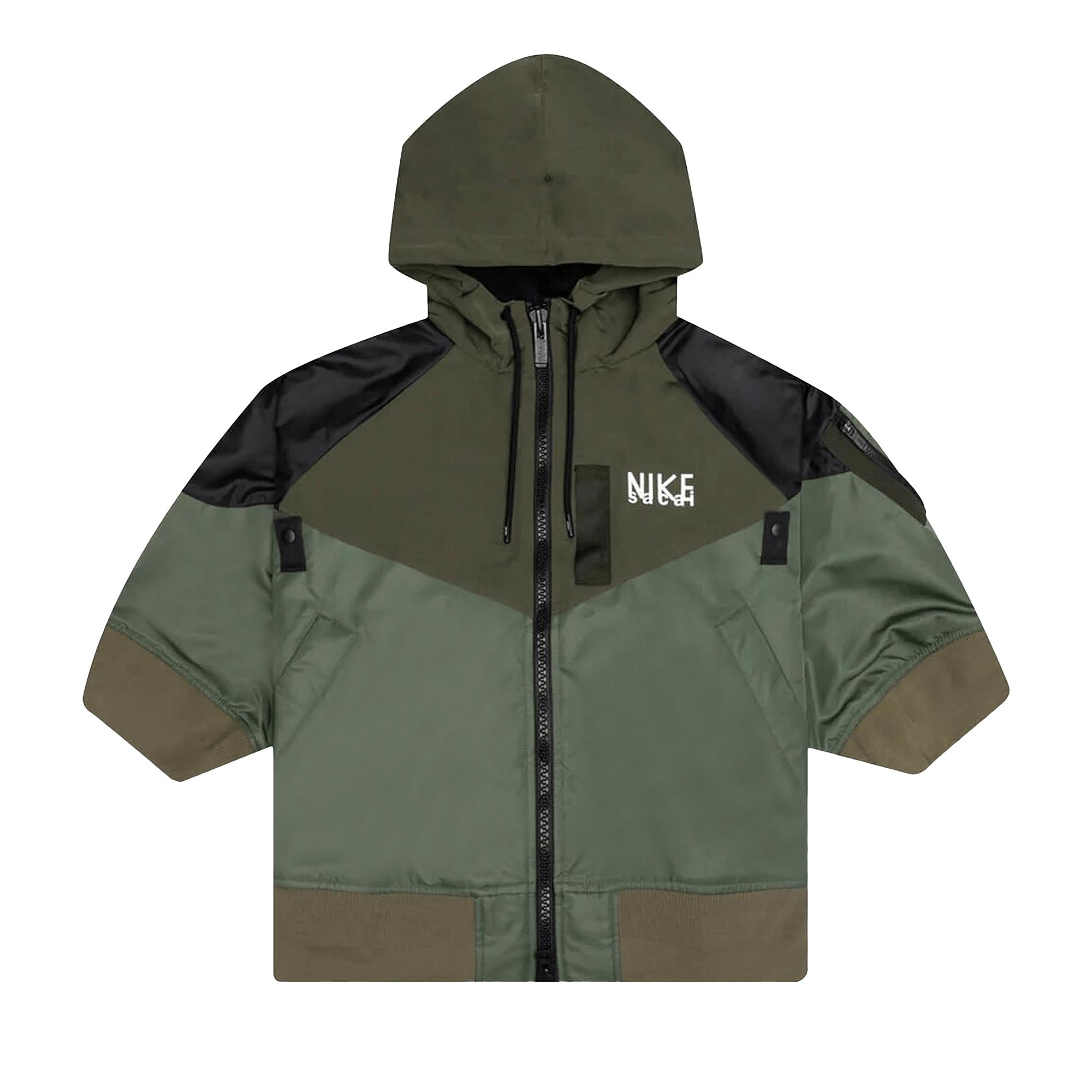 Nike X Sacai Full Zip Hooded Jacket 'khaki' in Green | Lyst