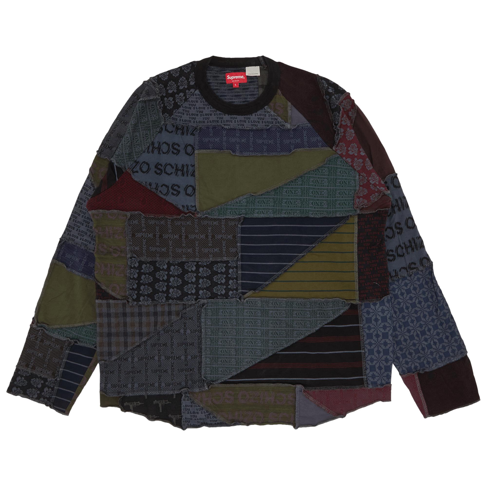 Supreme Patchwork Jacquard Long-sleeve Top 'black' in Gray for