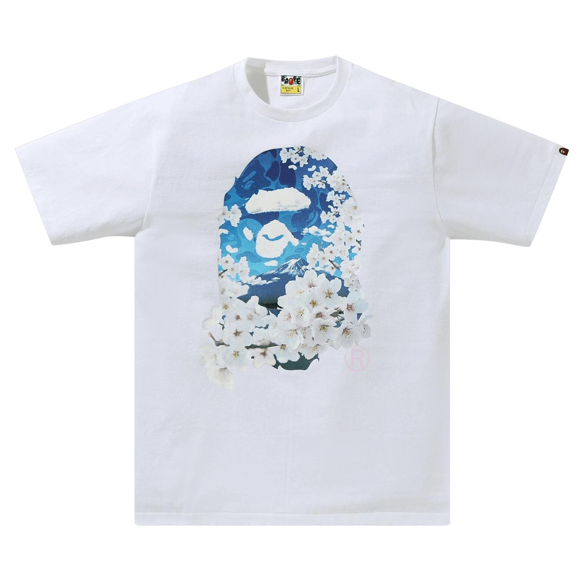 A Bathing Ape Sakura Photo Ape Head Tee 'white' in Blue for Men | Lyst