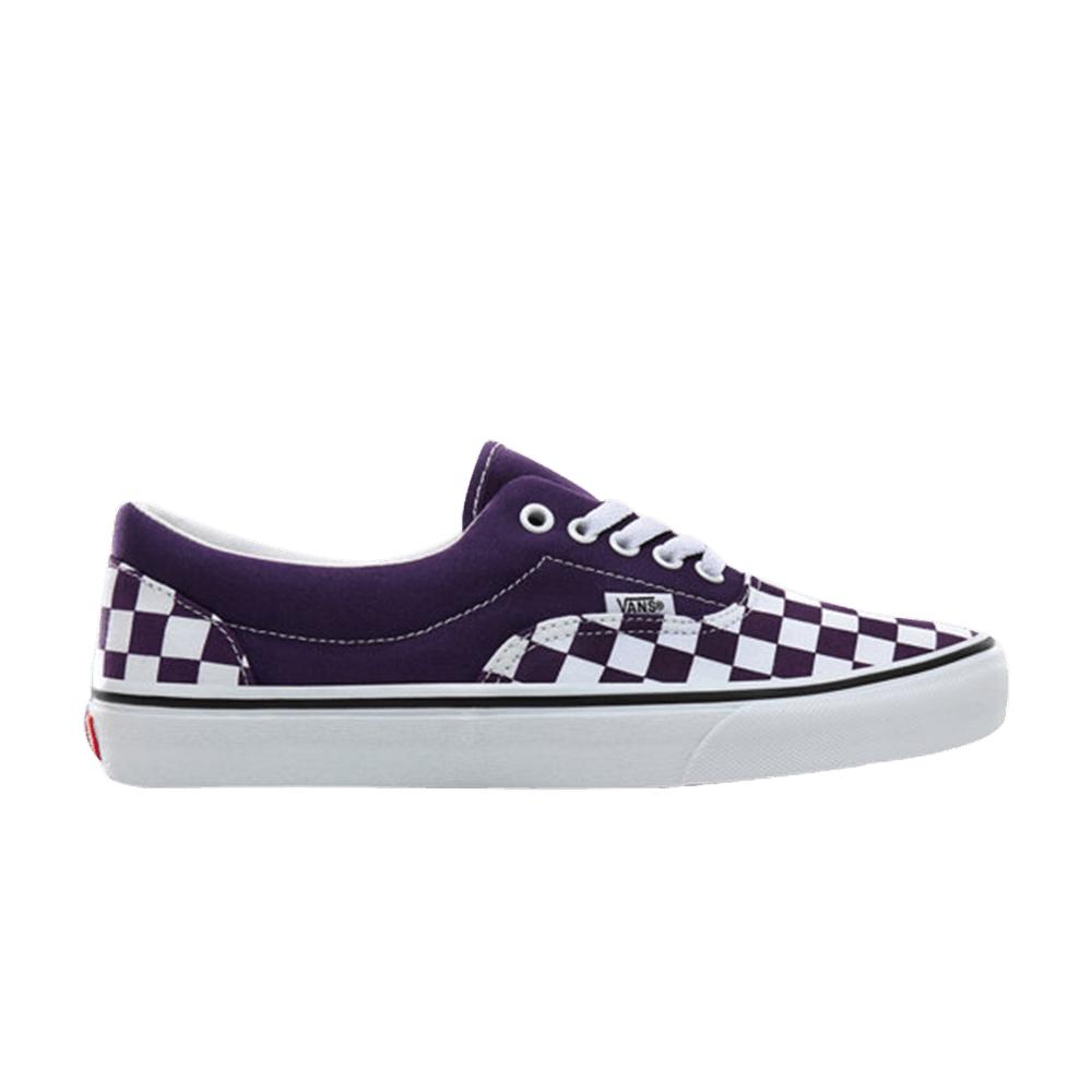 purple checkerboard vans