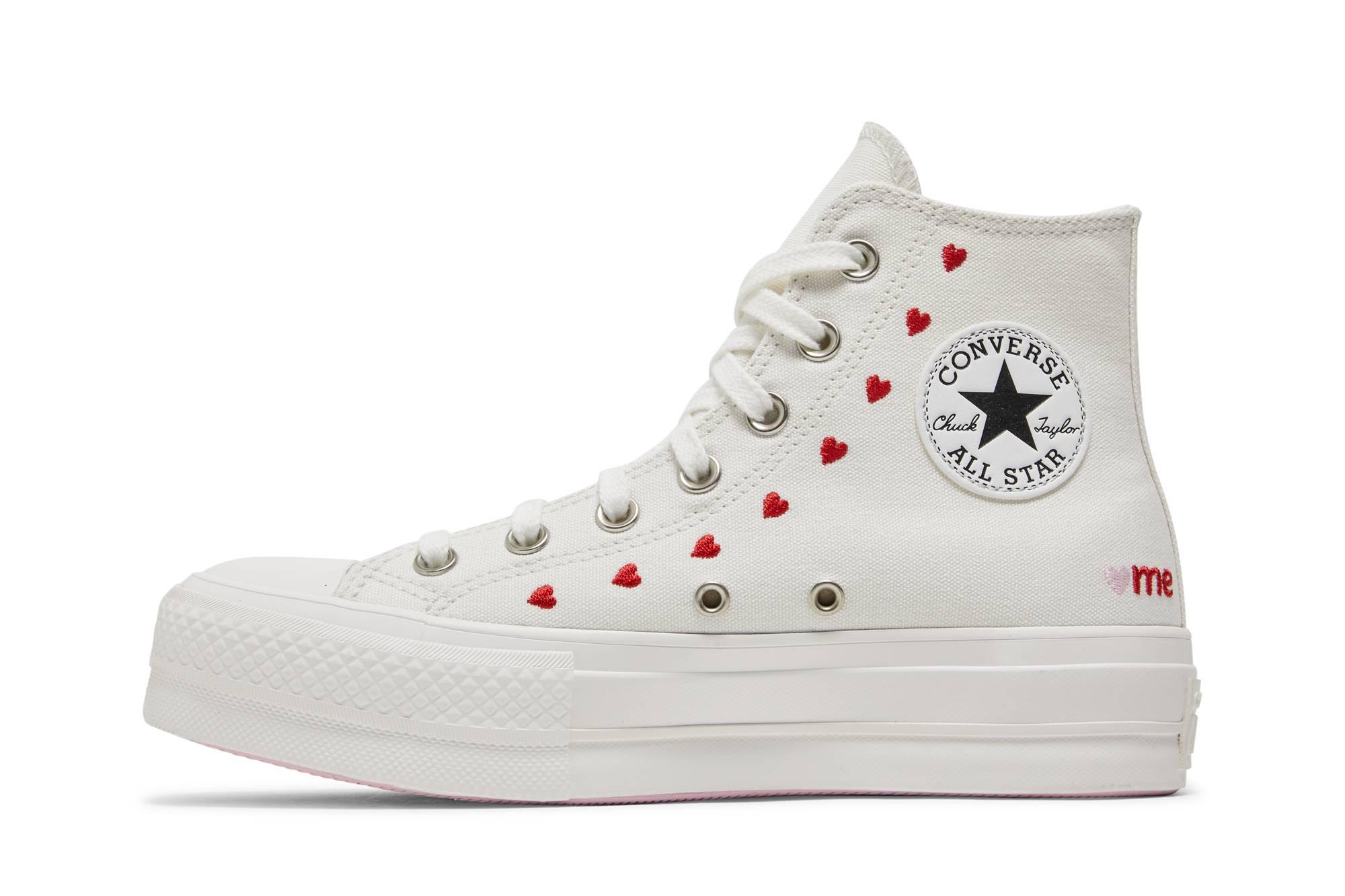 Converse Chuck Taylor All Star Lift Platform High 'embroidered Hearts -  White' | Lyst
