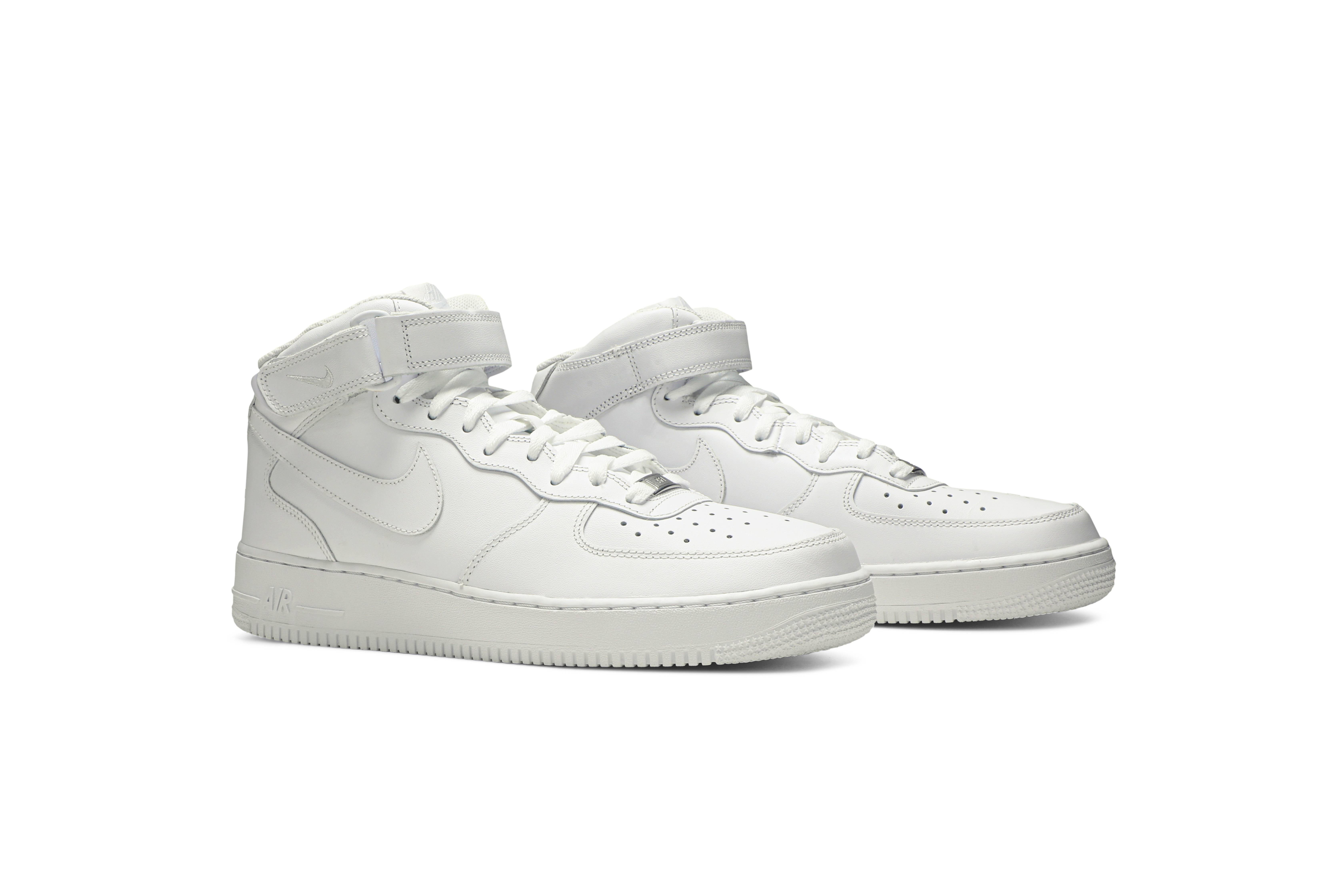 Nike Leather Air Force 1 High-top Sneakers in White/ White (White) for ...