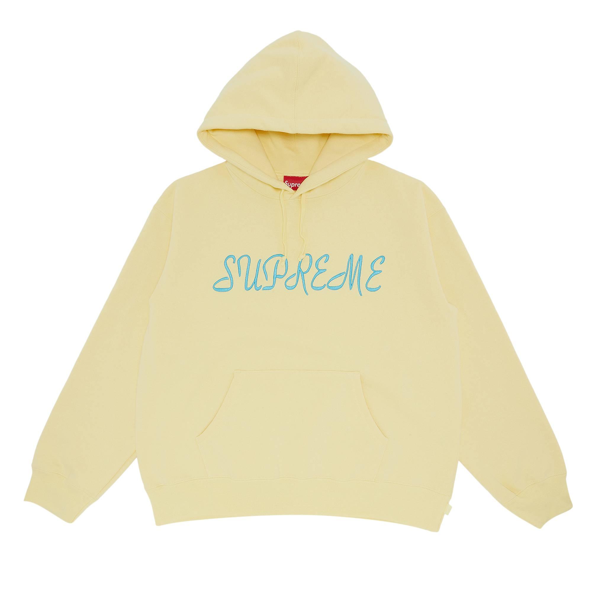 Supreme Script Hooded Sweatshirt 'light Yellow' for Men | Lyst