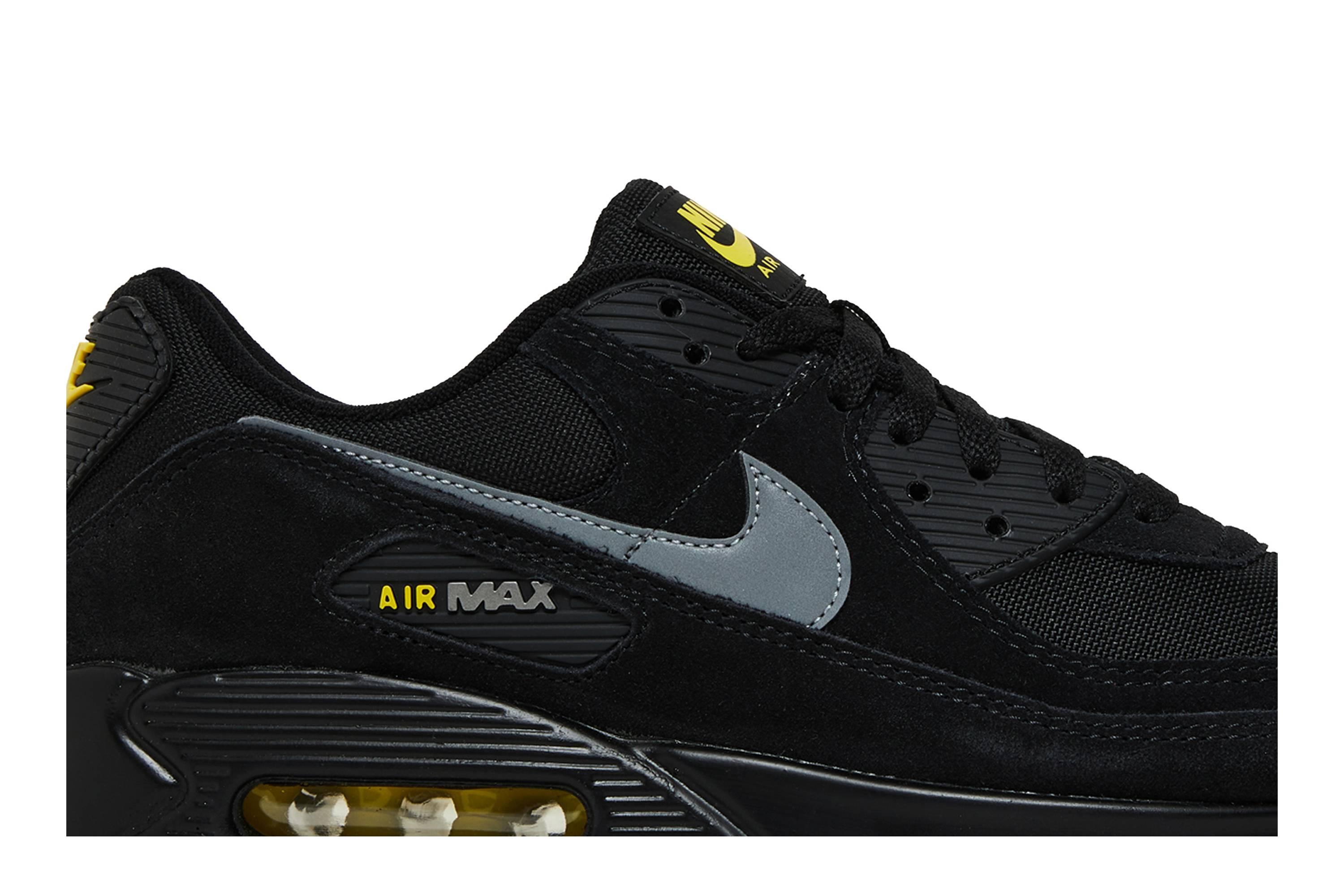 Nike Air Max 90 'reflective Swoosh - Black Yellow Strike' for Men | Lyst