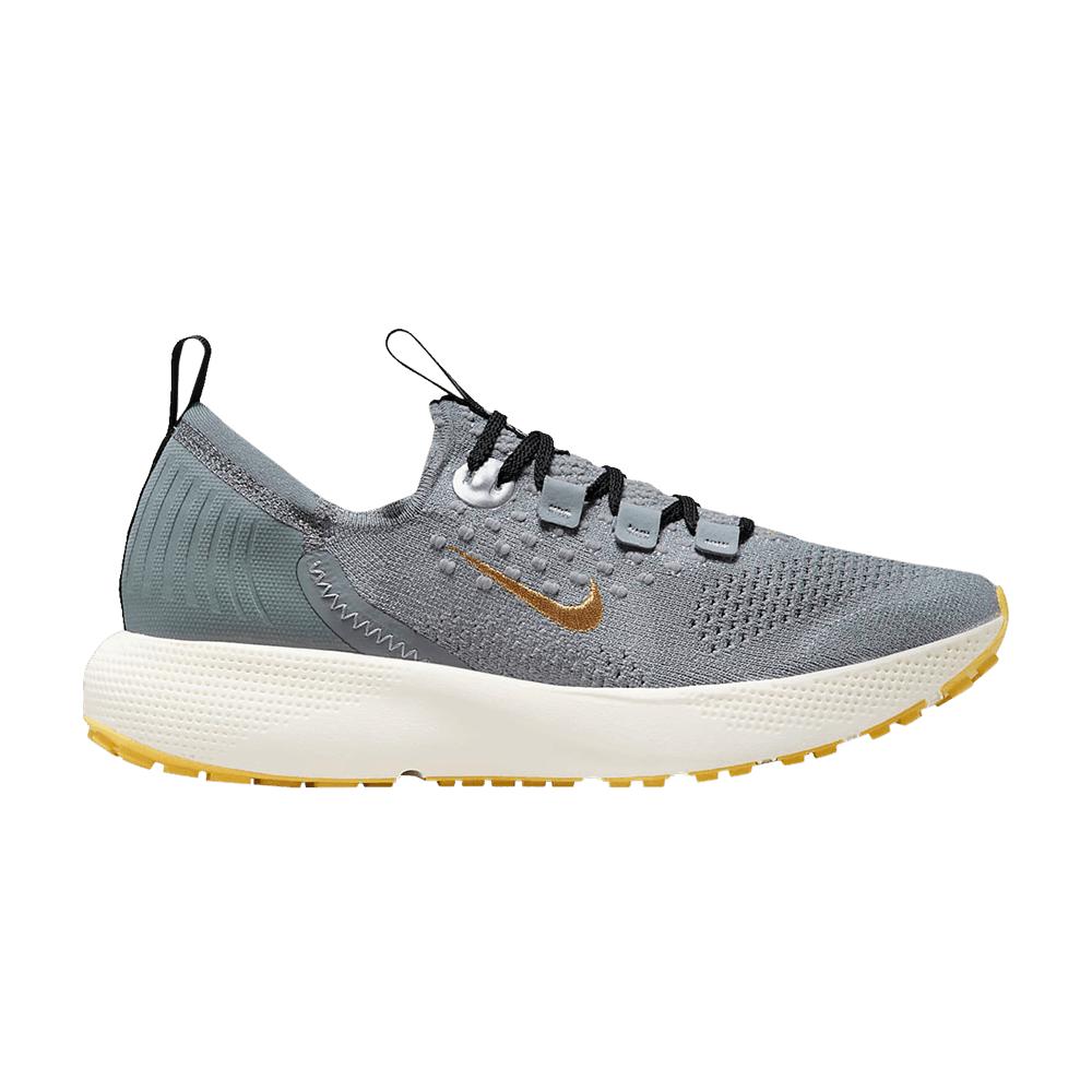 Nike React Escape Run Flyknit 'cool Grey Metallic Gold Coin' in Blue Lyst