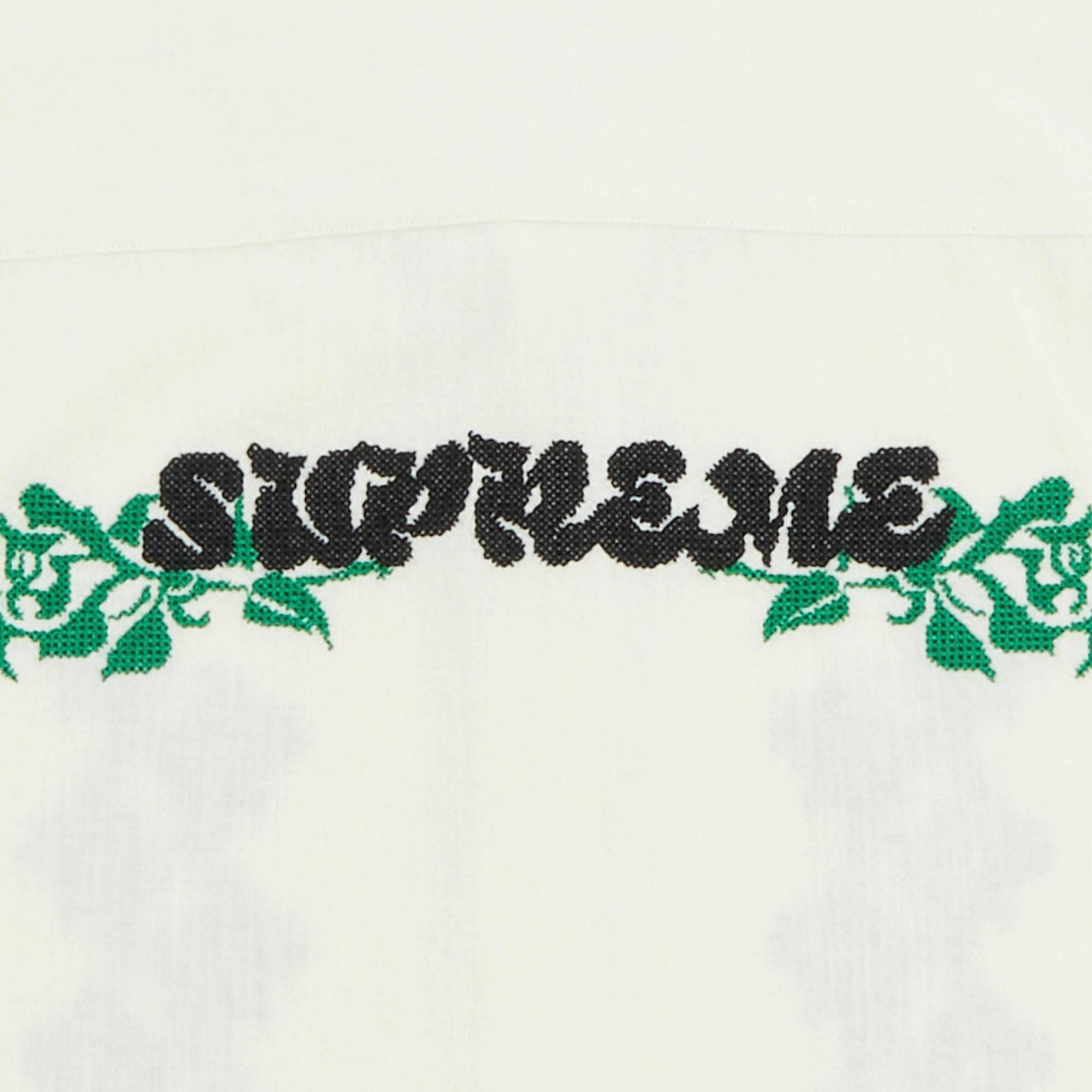 Supreme Needlepoint Short-sleeve Shirt 'white' for Men | Lyst