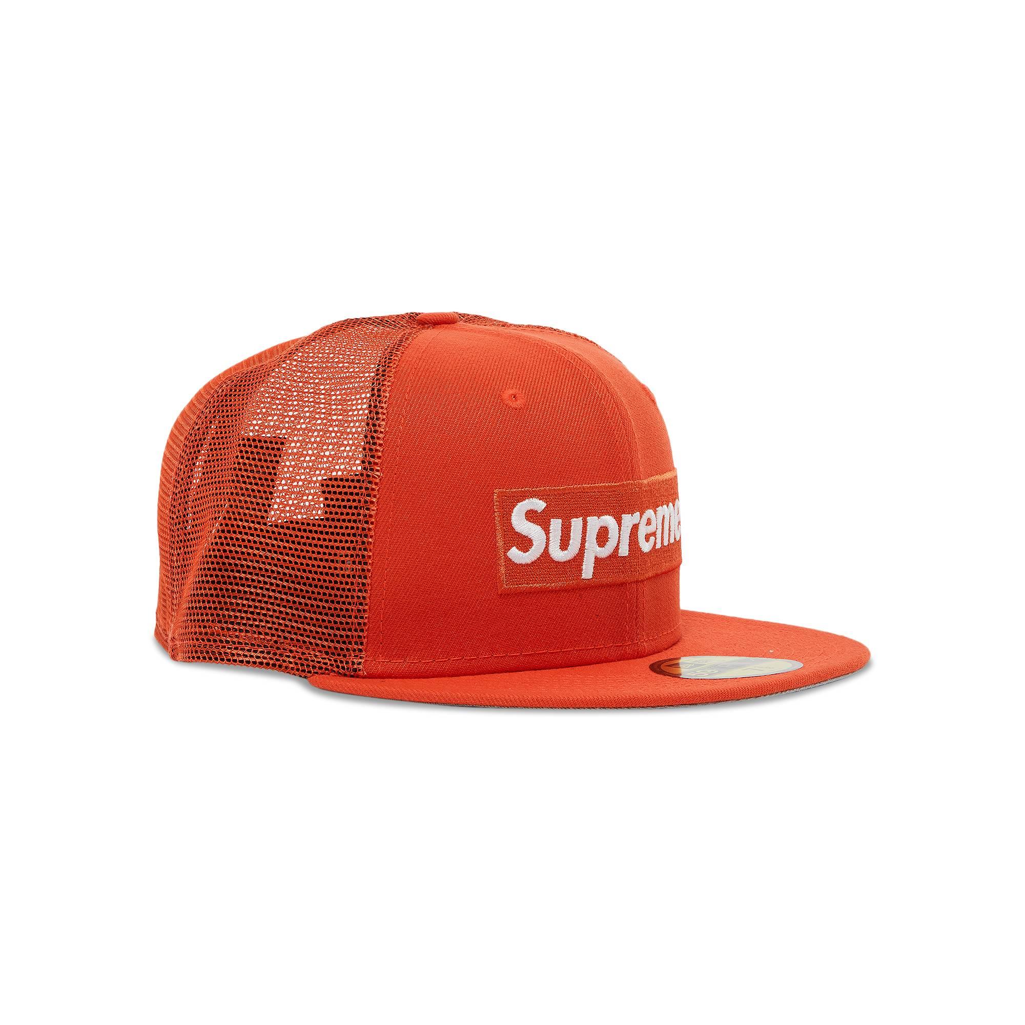 Supreme X New Era Box Logo Mesh Back 'orange' in Red for Men | Lyst