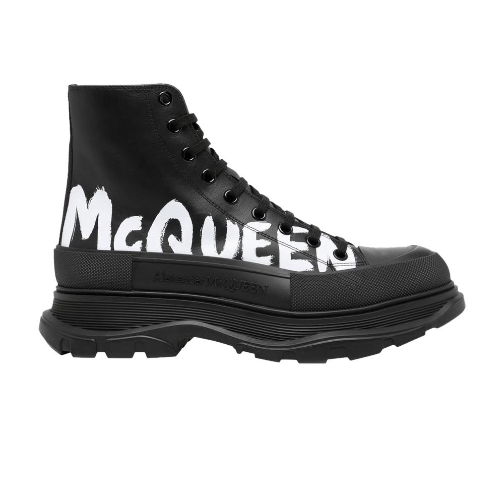Alexander McQueen Tread Slick Boot 'graffiti Logo - Black' for Men | Lyst