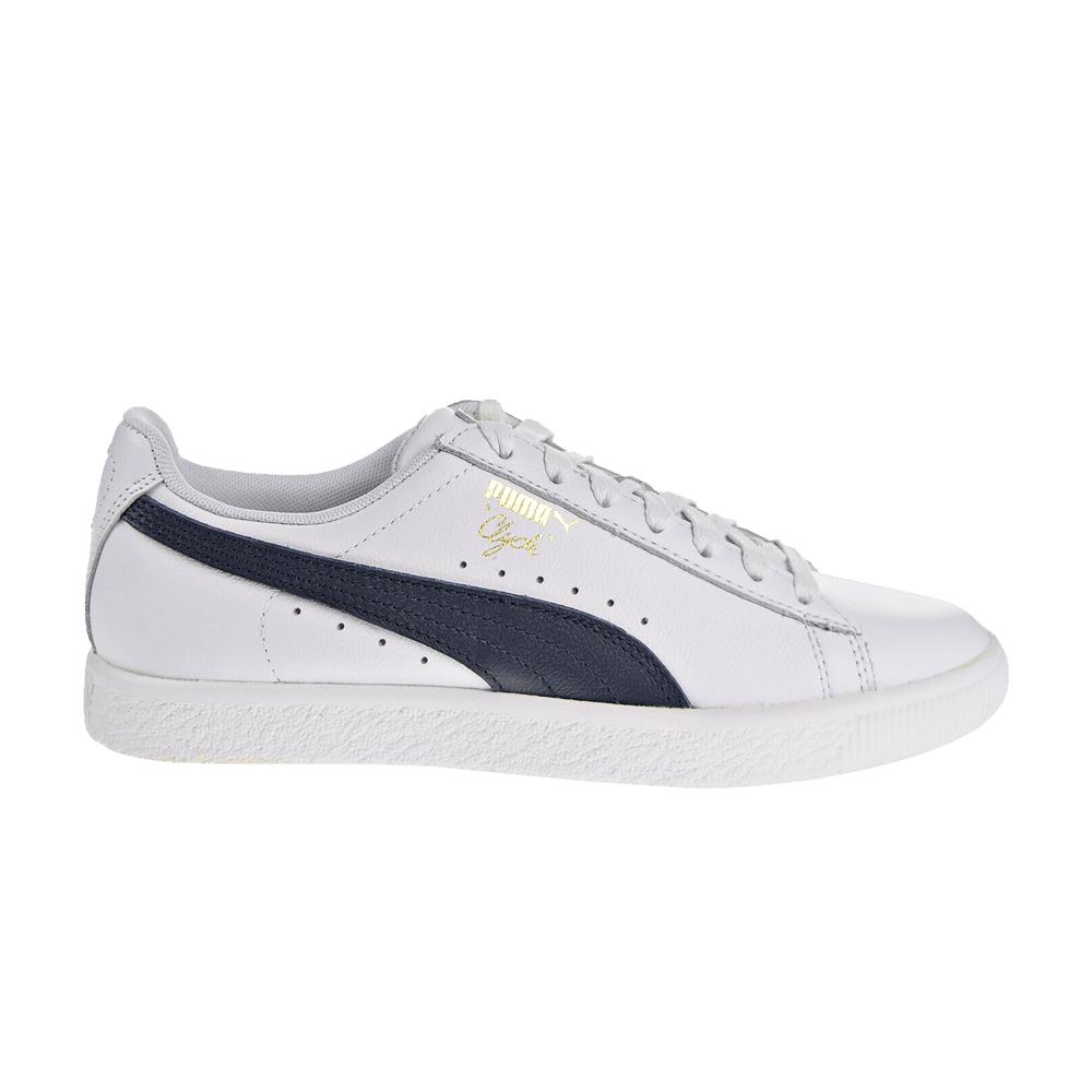 PUMA Clyde Core Leather Foil 'white Navy' | Lyst