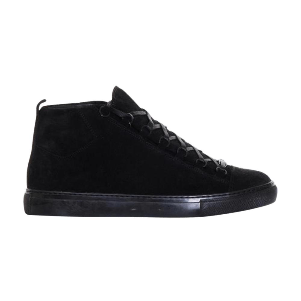 black suede balenciaga arena sneakers