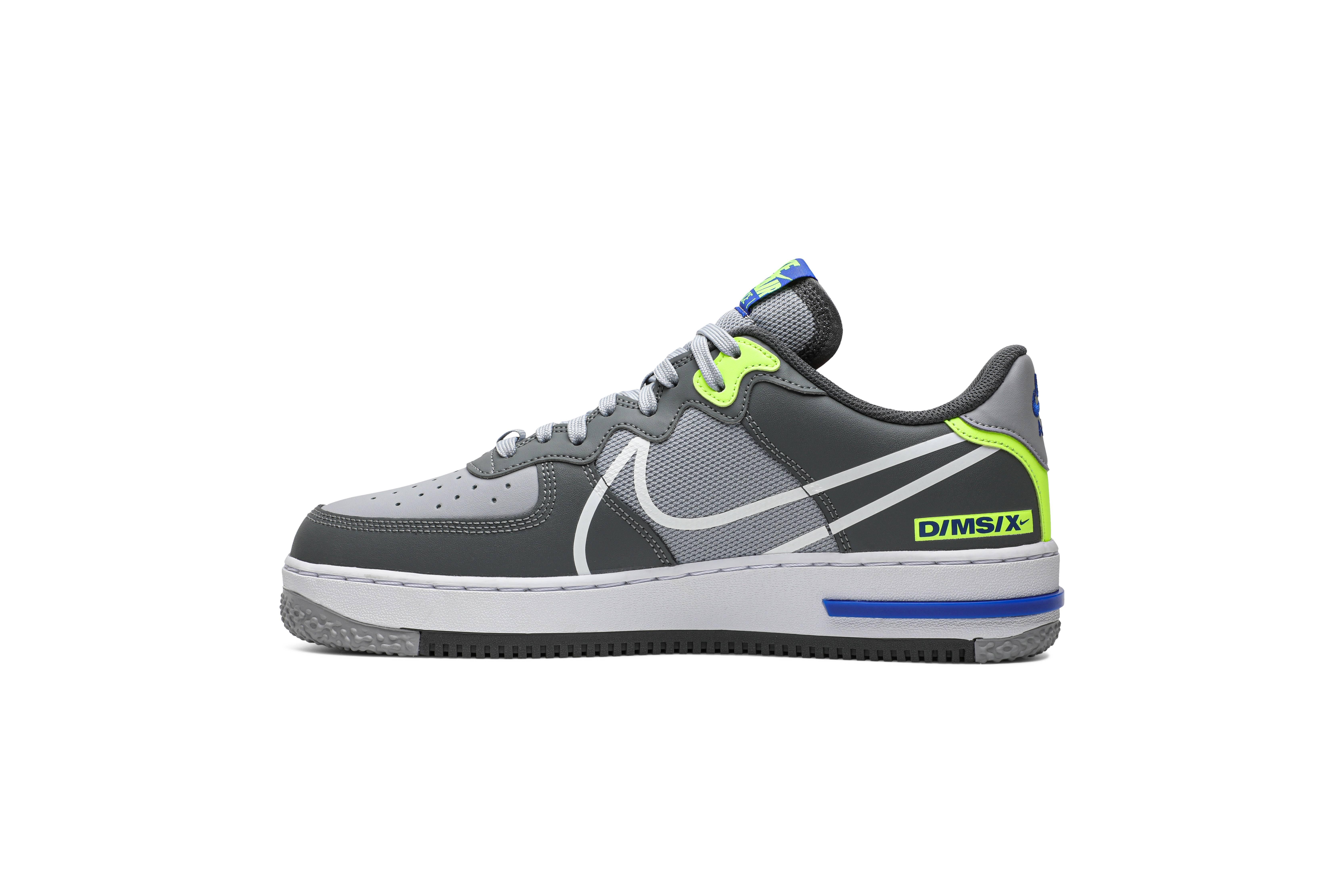 grey nike air force 1 react