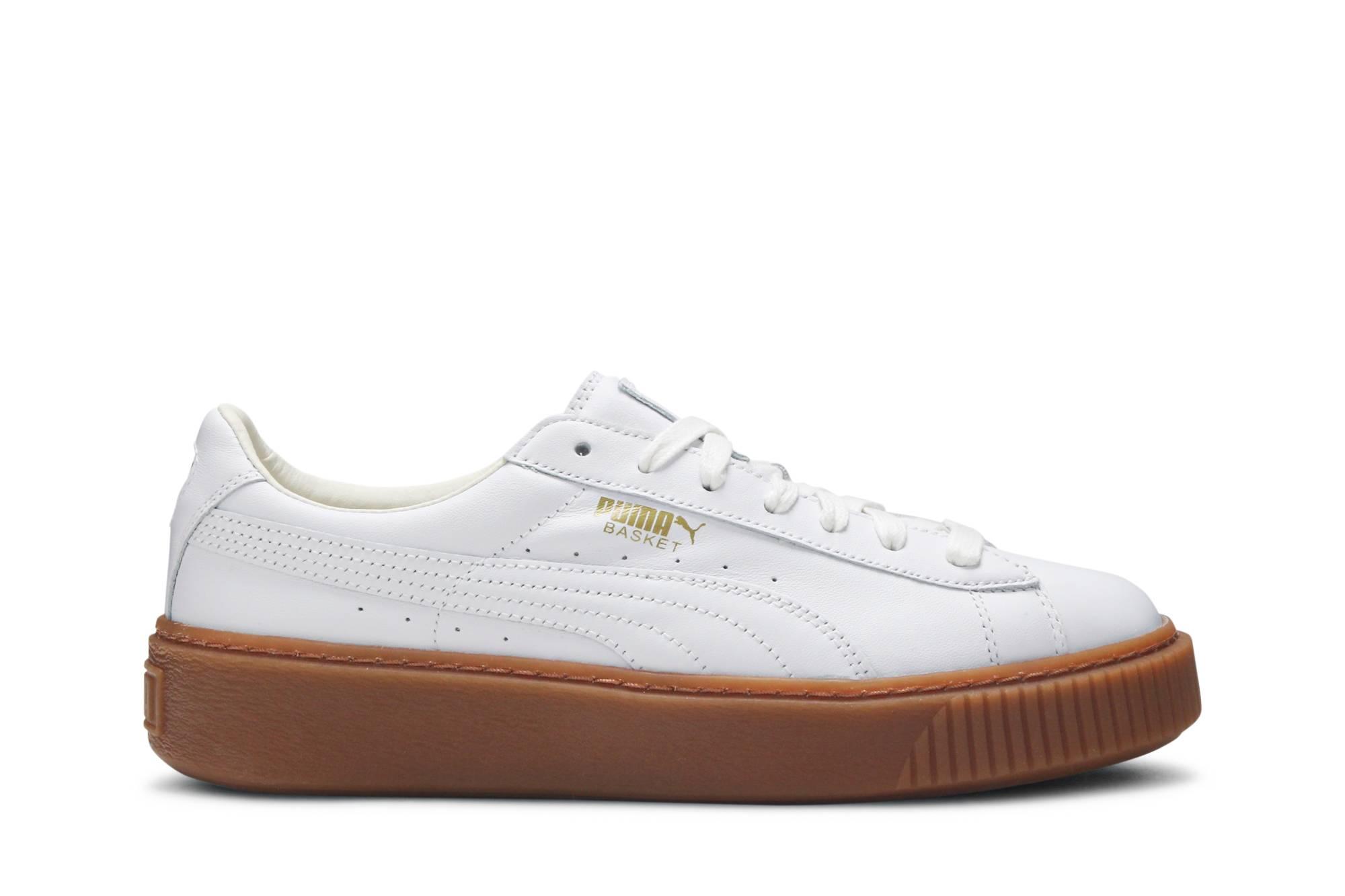 puma basket platform core white