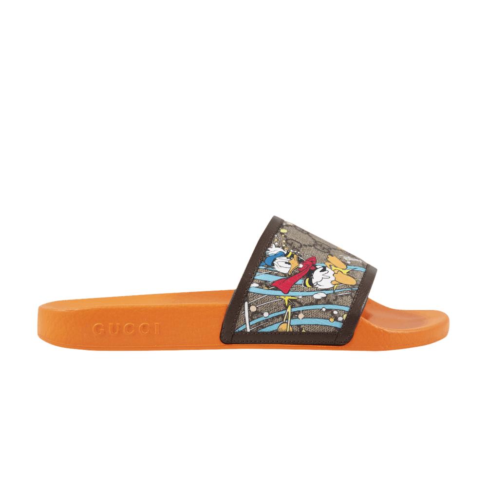Gucci Disney X Pool Slide 'pursuit Donald Duck' in Brown for Men Lyst
