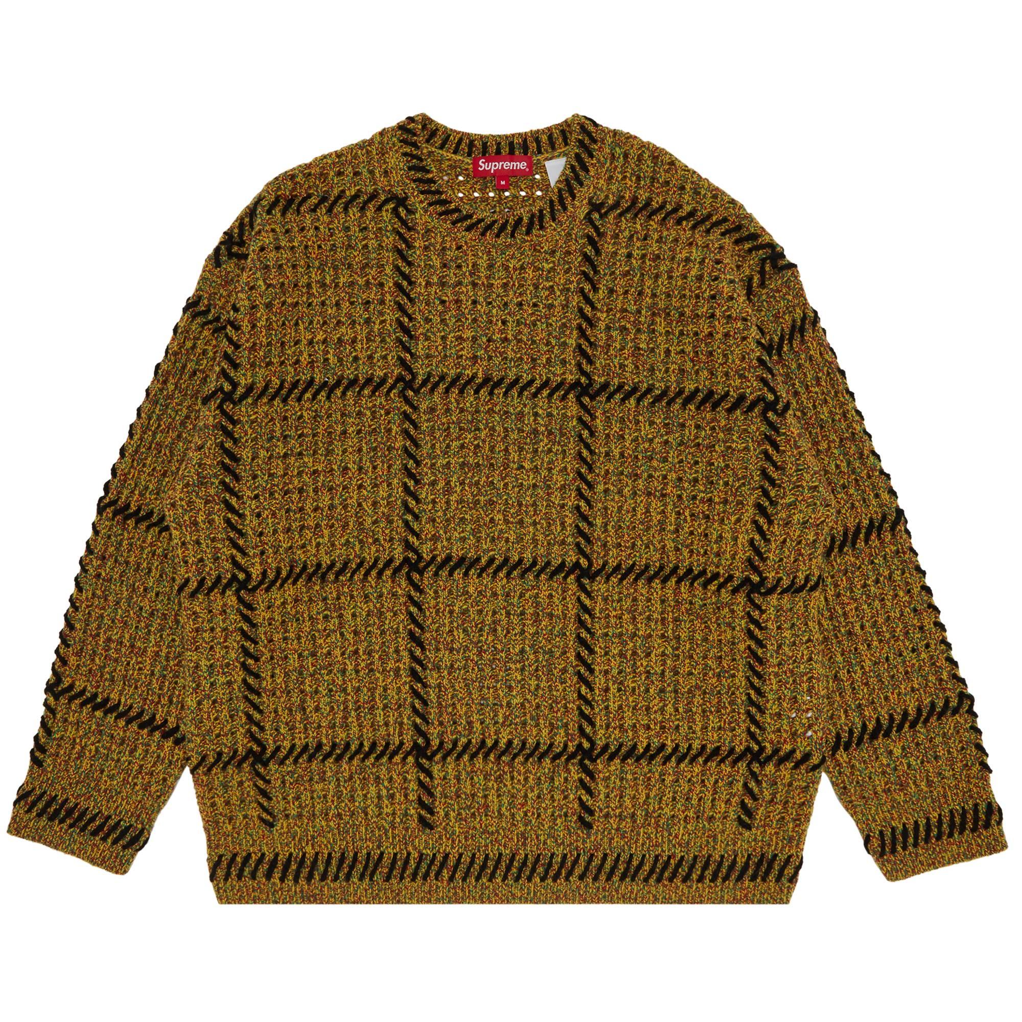 Supreme Men's Green Quilt Stitch Sweater 'yellow'