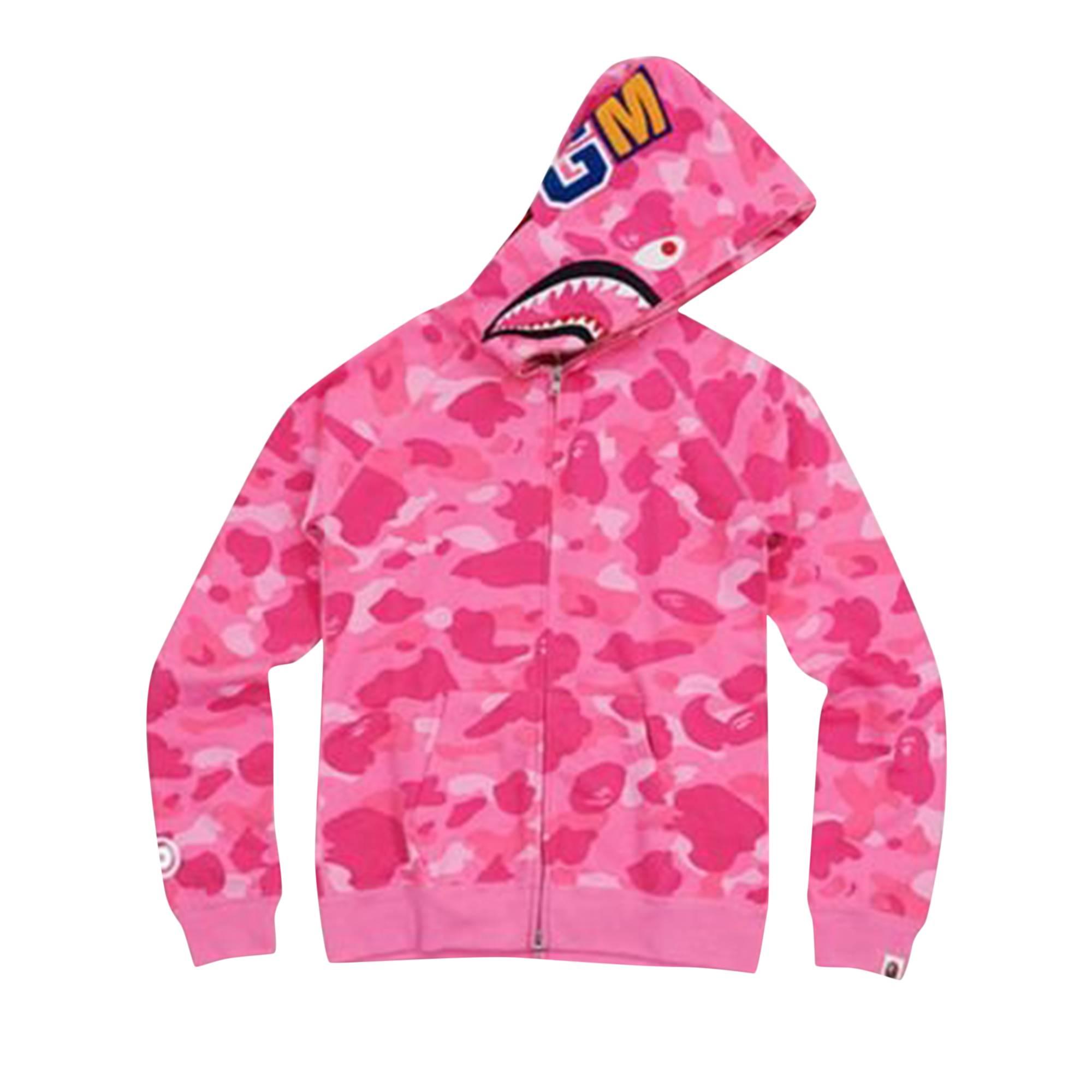 A Bathing Ape Abc Camo Shark Full Zip Hoodie 'pink' for Men | Lyst