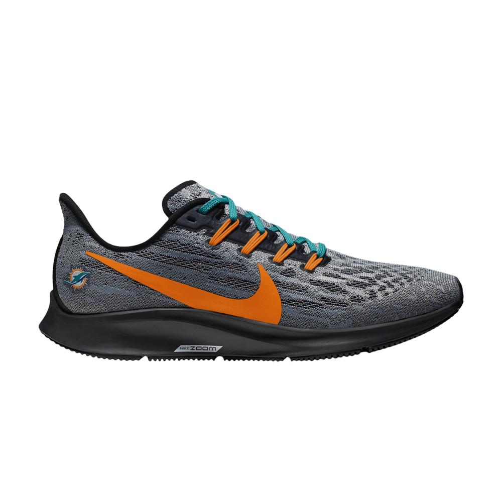 unisex miami dolphins nike gray zoom pegasus 38 running shoe