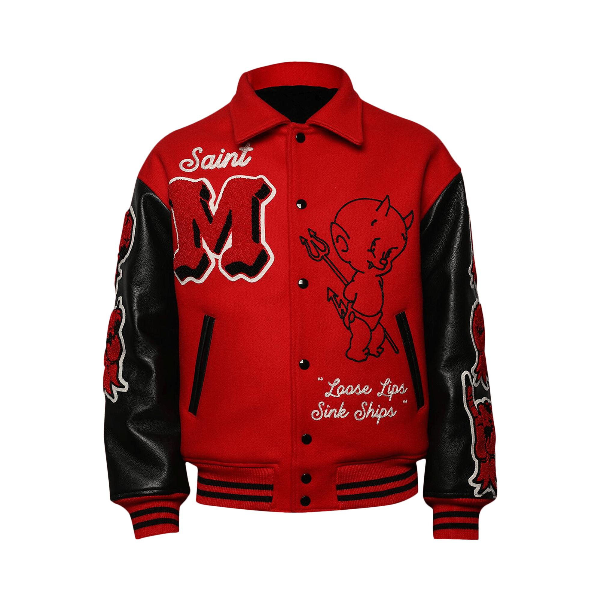 Saint Michael Devil Varsity Jacket 'red' for Men | Lyst
