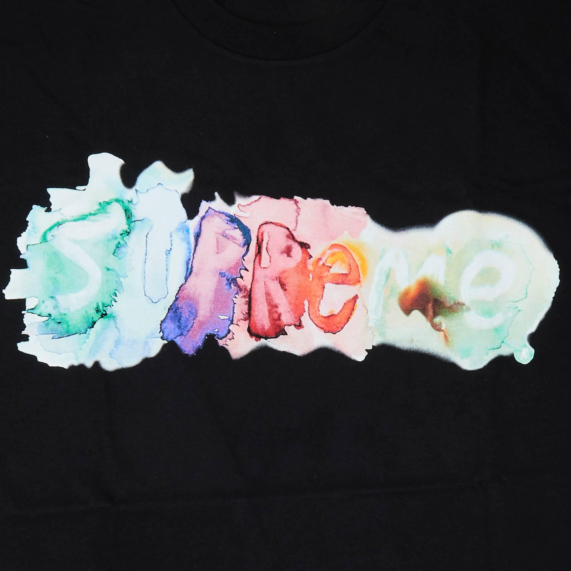 Supreme Watercolor Tee ブラック se1064r