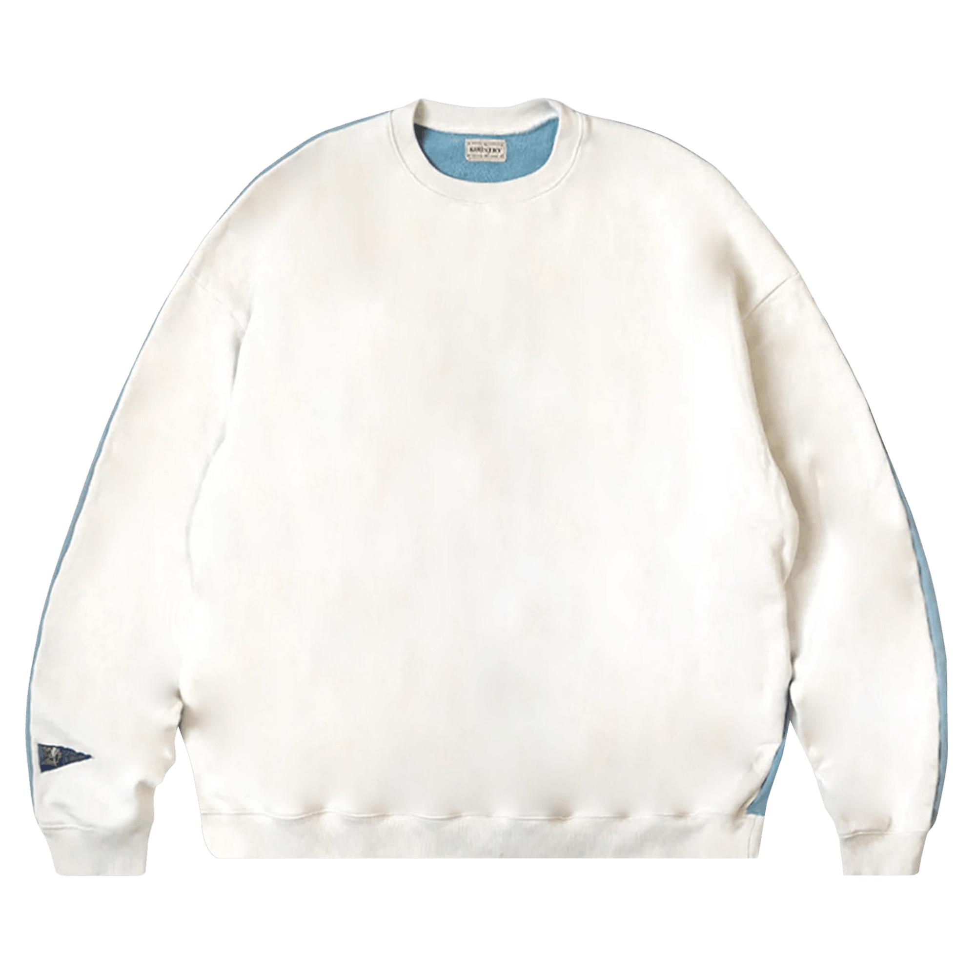 Kapital Fleece Knit 2tones Remake Big Sweater (bone) 'ecru/sax' in ...
