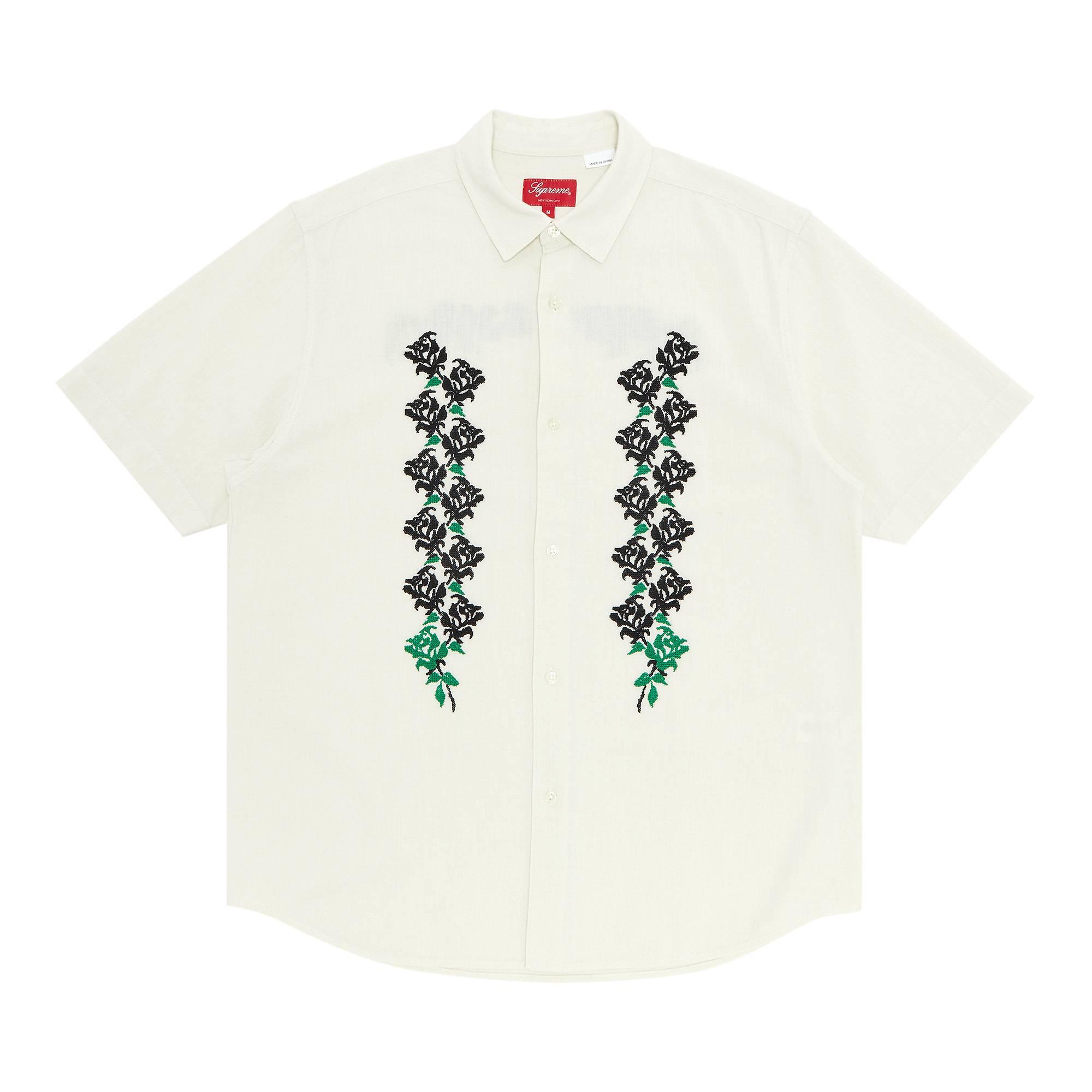 Supreme Men's Needlepoint Short-sleeve Shirt 'white'