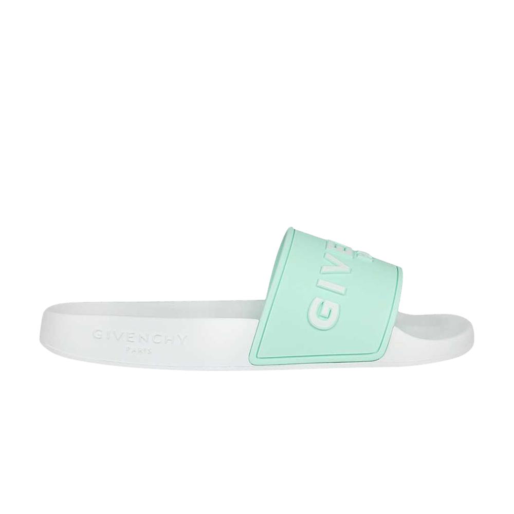 Givenchy Logo Slide 'white Aqua Green' | Lyst