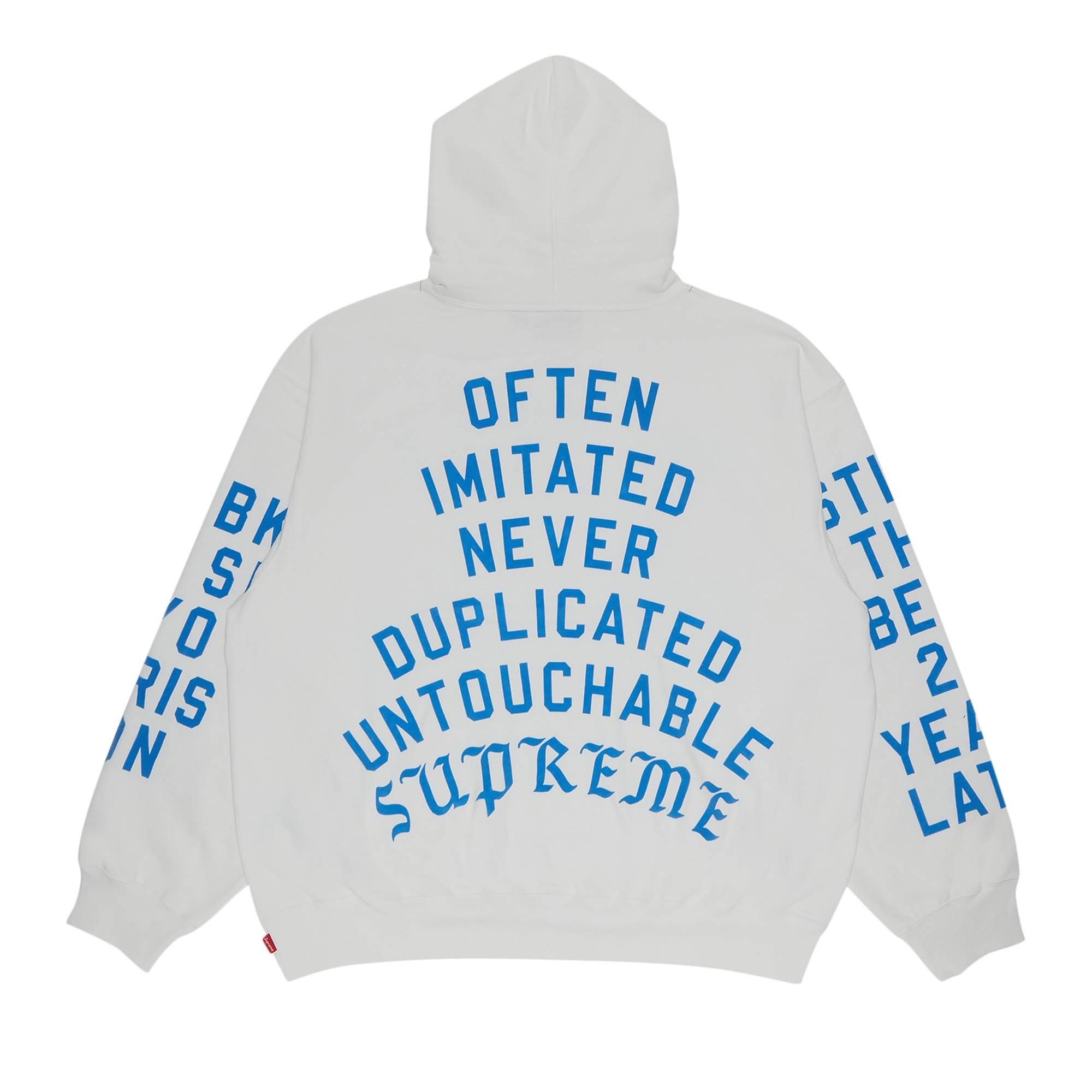 Supreme Team Flocked Hooded Sweatshirt 'white' in Blue for Men | Lyst