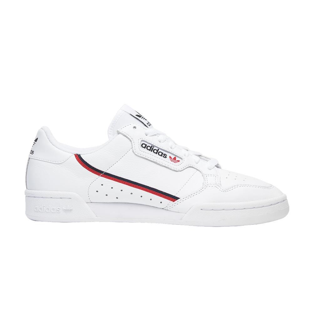 adidas white and red continental 80