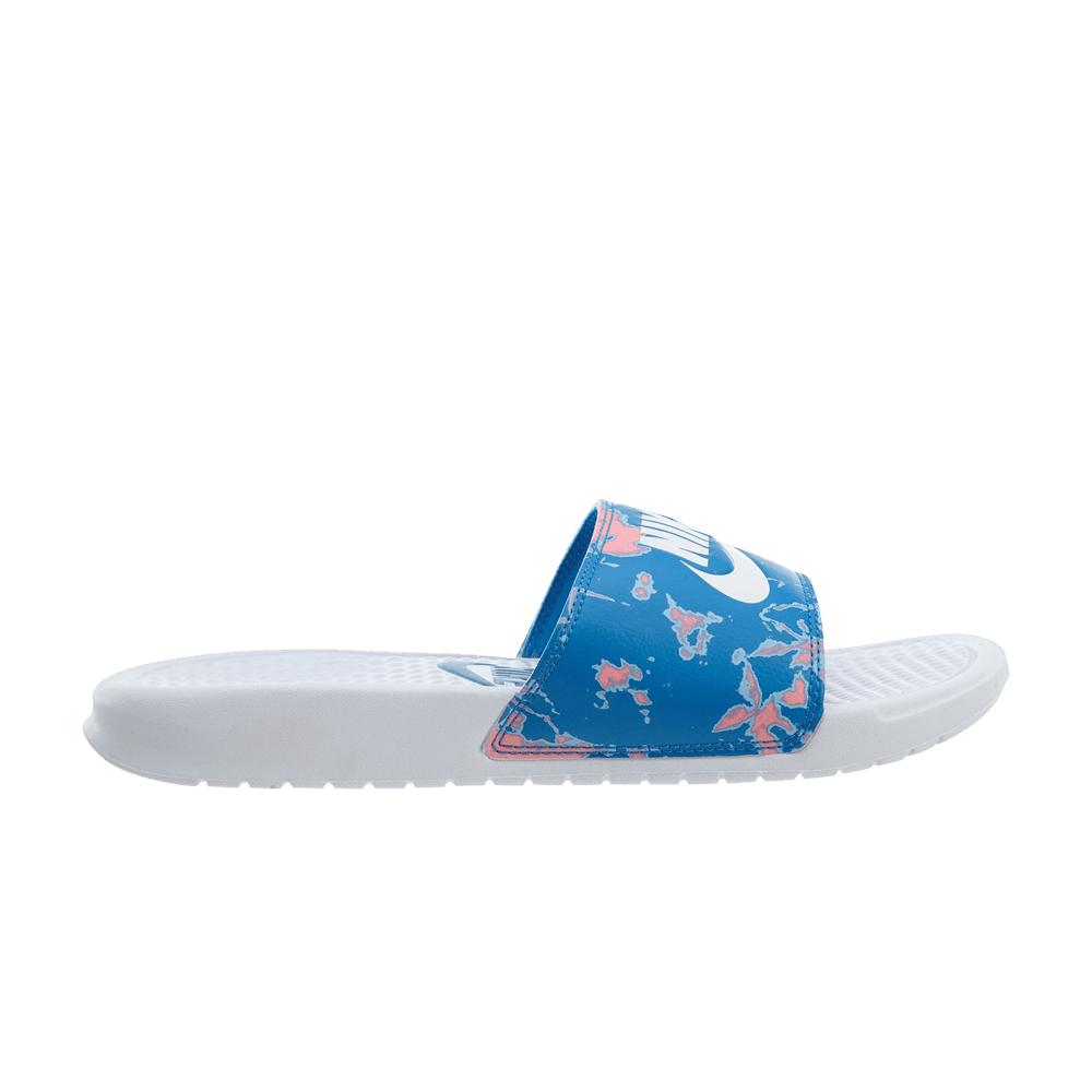 Nike Benassi Jdi Print Slide 'coral Nebula Blue Camo' Lyst