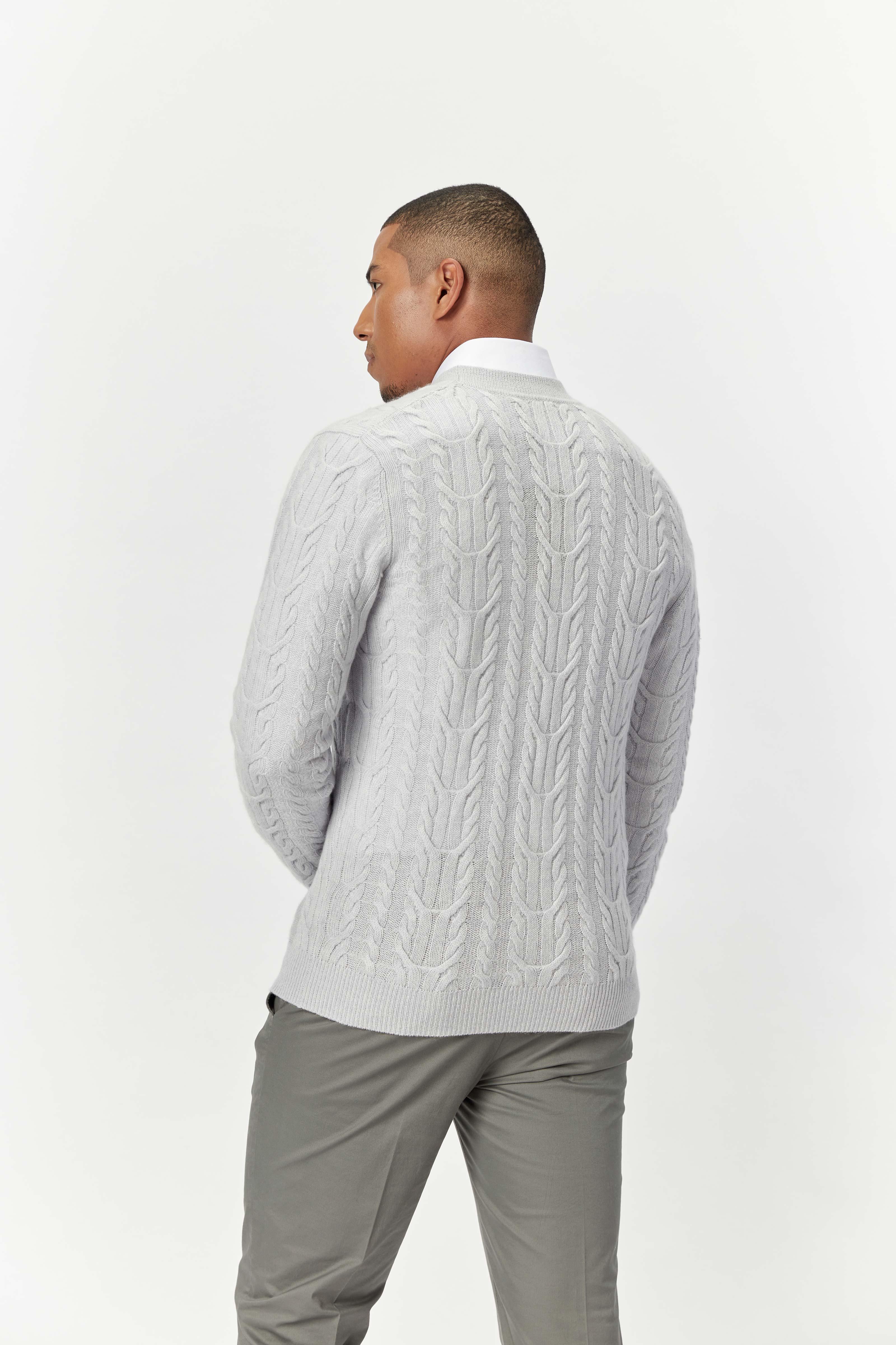 Gobi Cashmere Cashmere Cable Cardigan in Gray for Men - Lyst