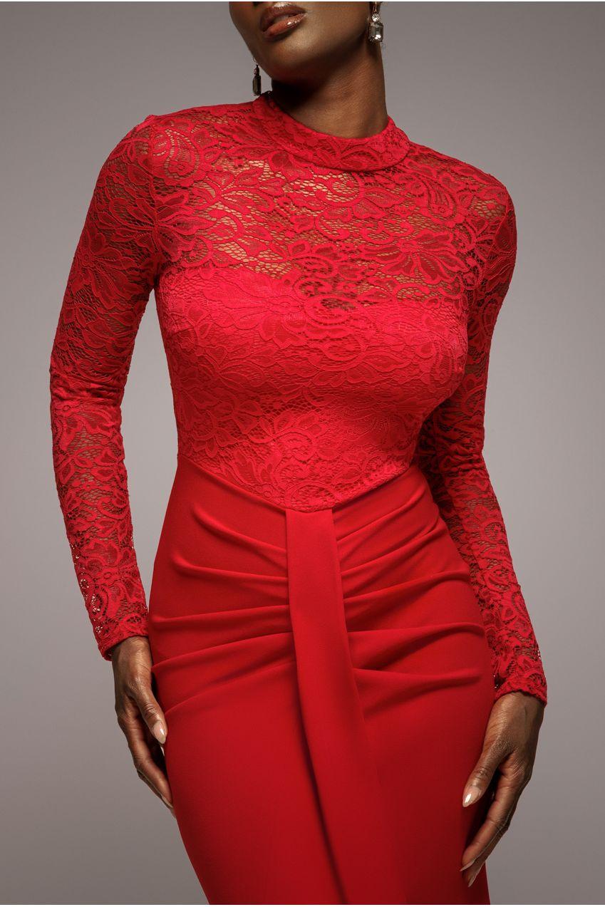 chinese dress ladies A&A Lace Cut Out Long Sleeve Midi Bodycon Dress, Black / S