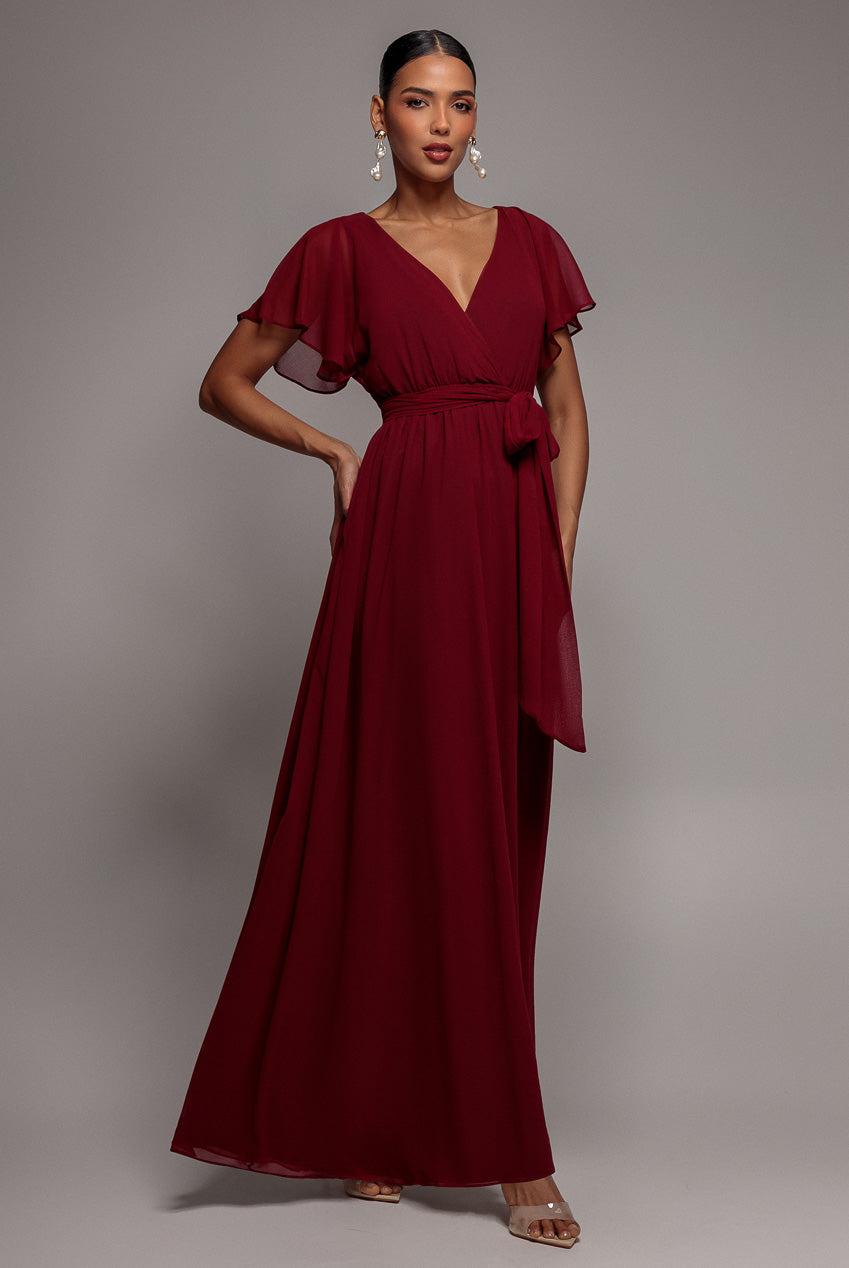 red chiffon wrap dress Designer Red Chiffon Wrap Dresses for Women - Up to 84% off