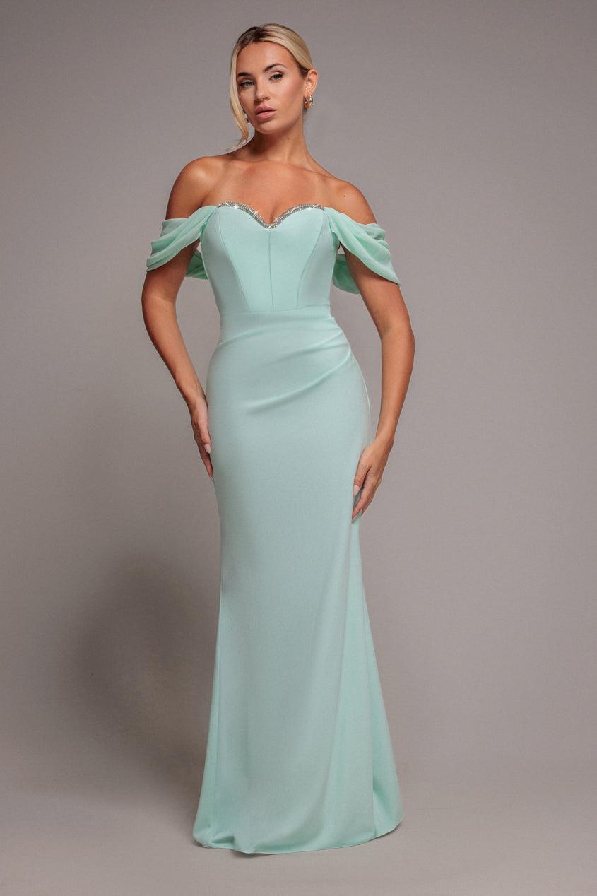 diva bridesmaid dresses Diva Tulle Maxi Dress in Mink main image 1